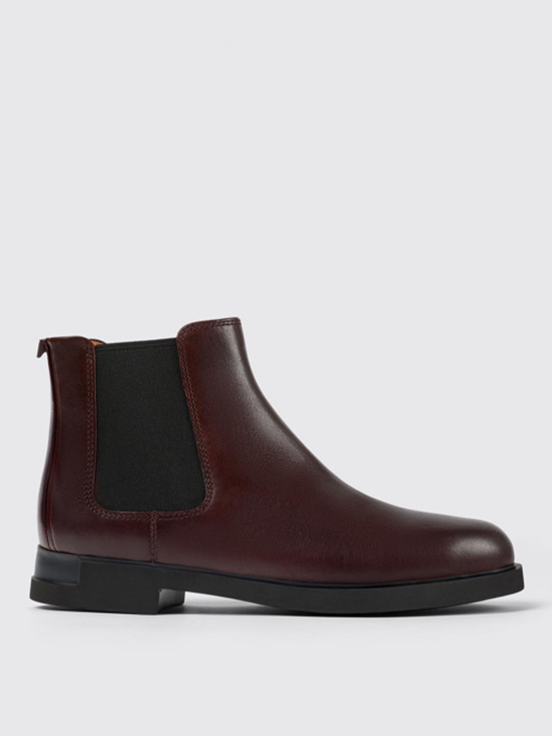 Camper Flat Ankle Boots CAMPER Woman colour Burgundy