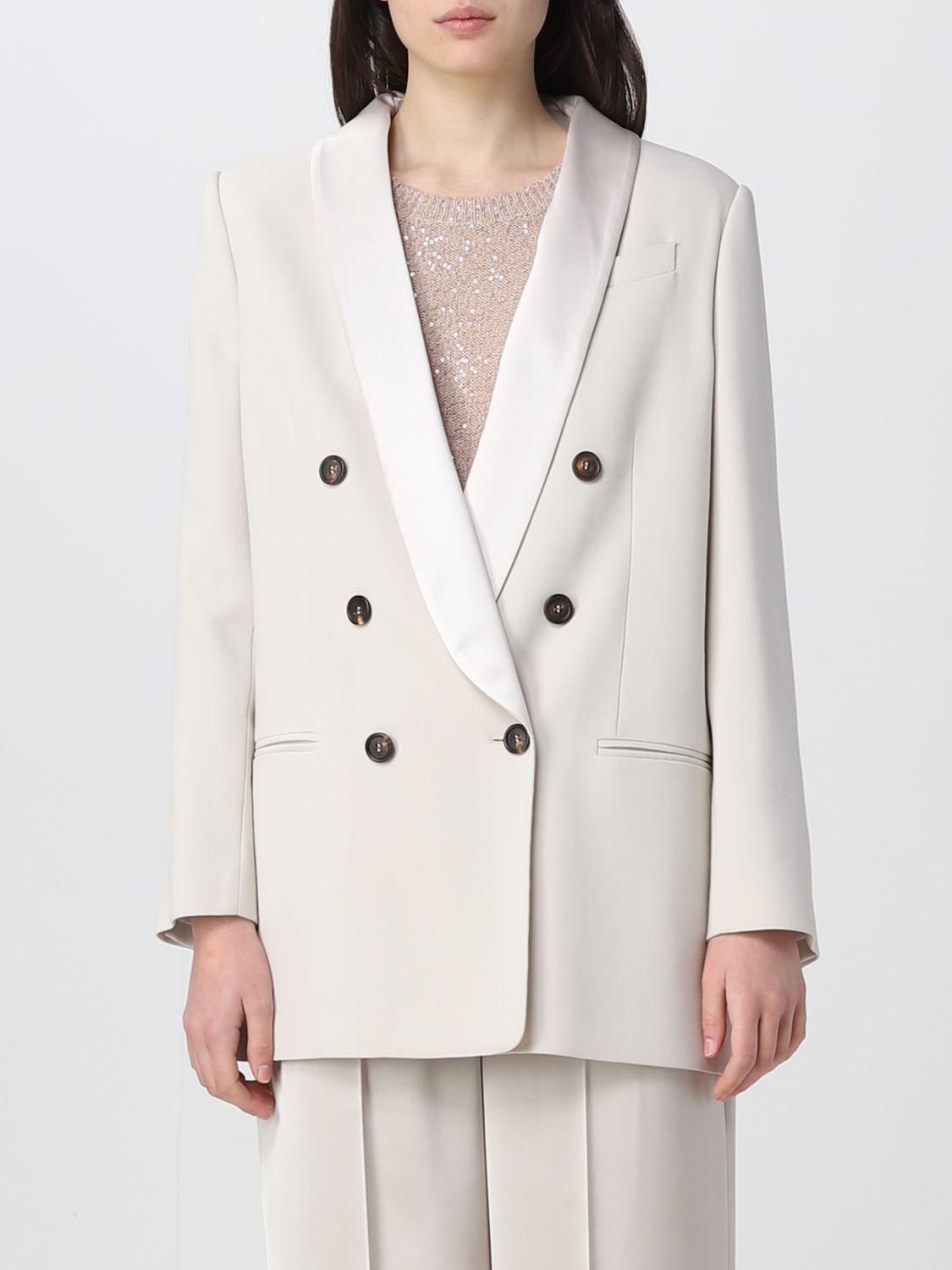 Brunello Cucinelli Blazer BRUNELLO CUCINELLI Woman colour Yellow Cream