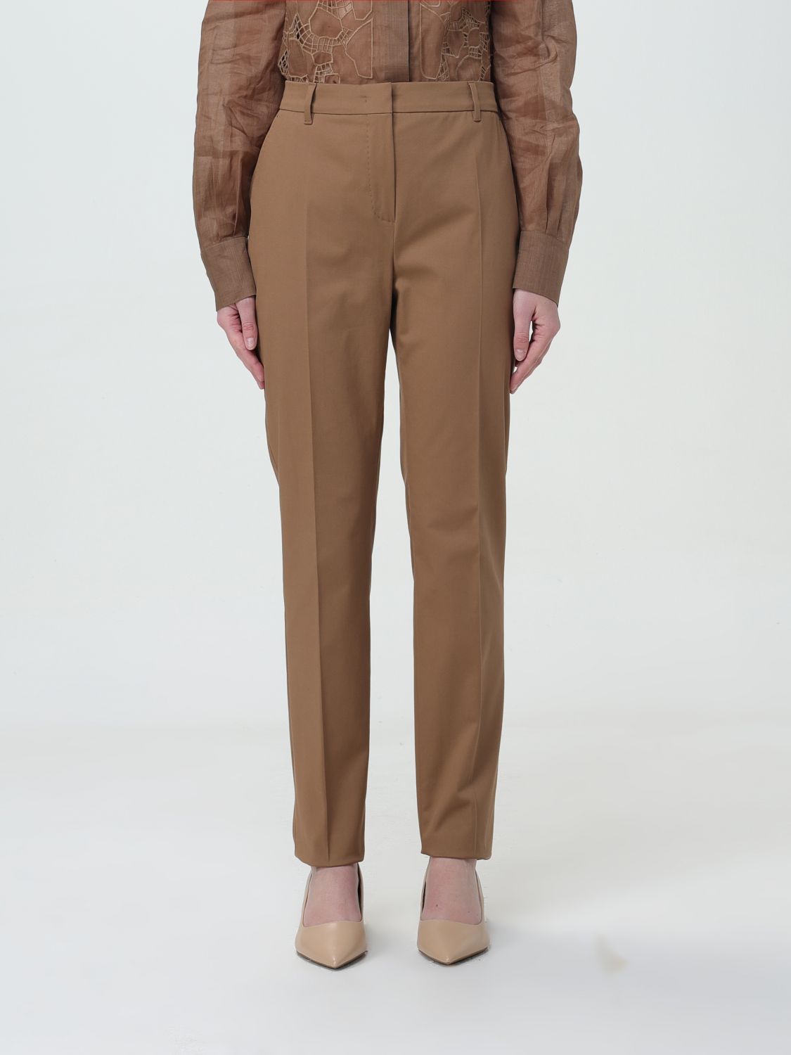 Max Mara Trousers MAX MARA Woman colour Brown