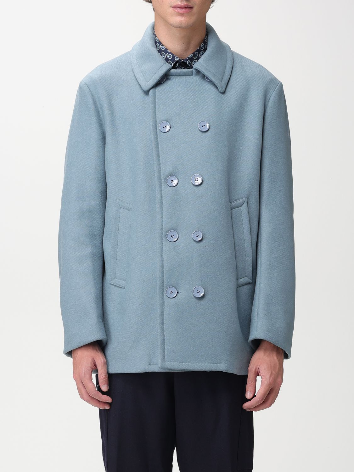 Etro Coat ETRO Men colour Gnawed Blue