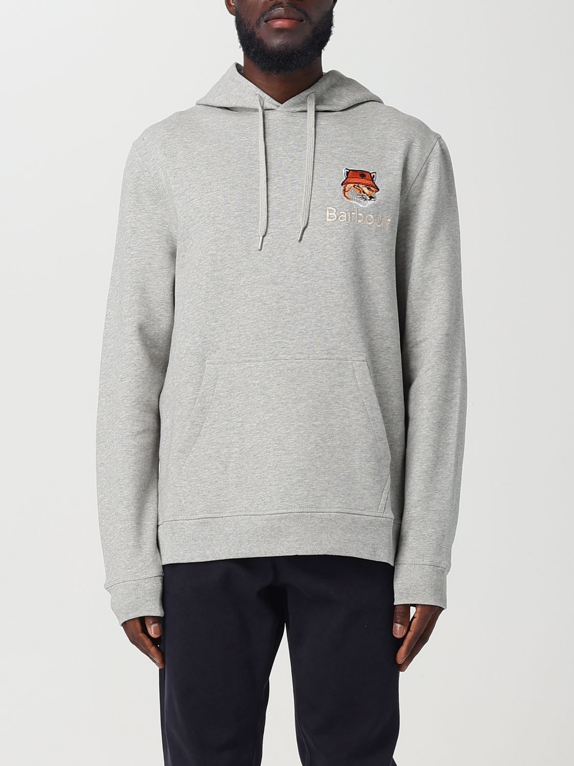 maison kitsuné x barbour Sweatshirt MAISON KITSUNE X BARBOUR Men colour Grey