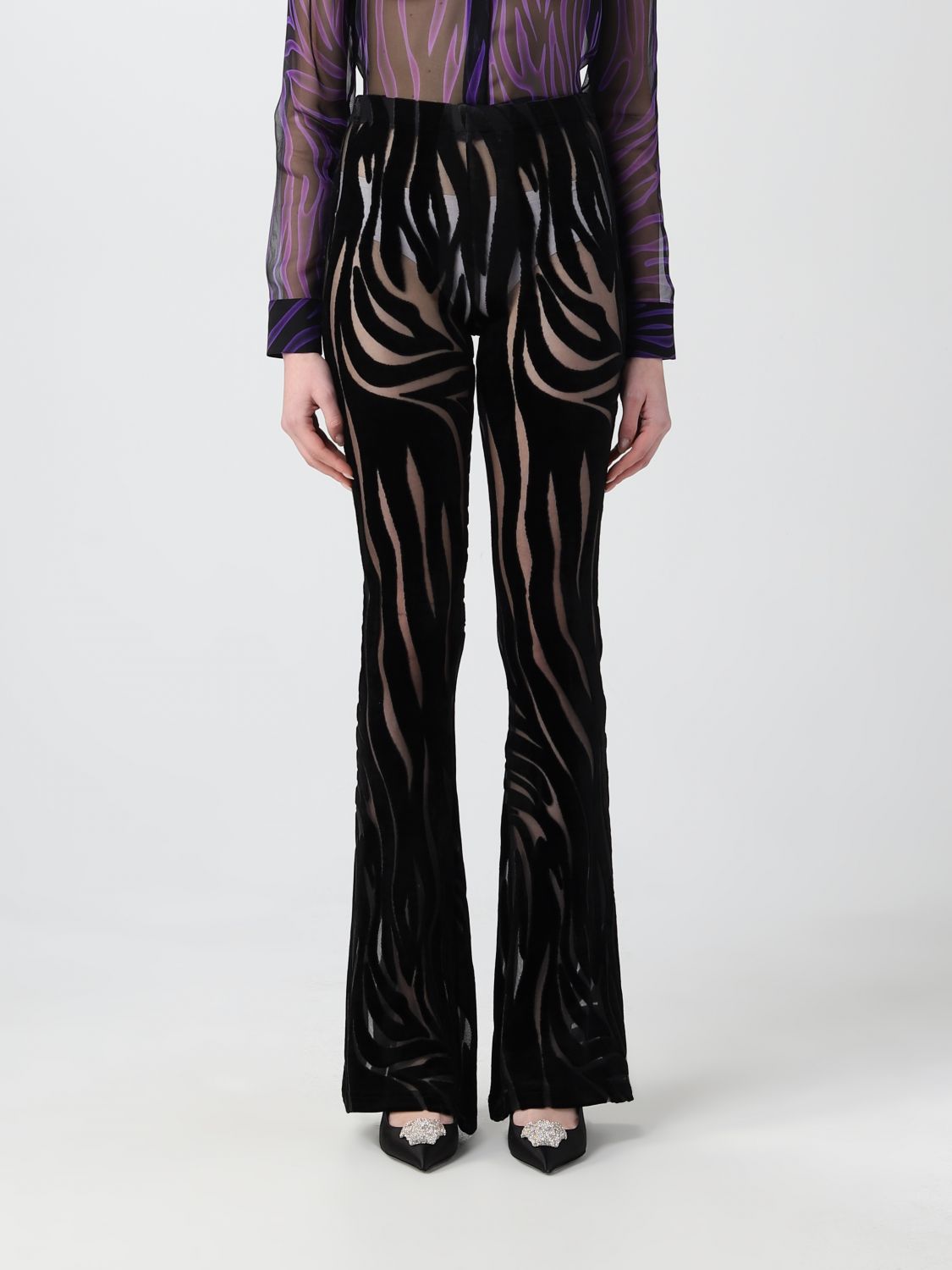 Versace Trousers VERSACE Woman colour Black