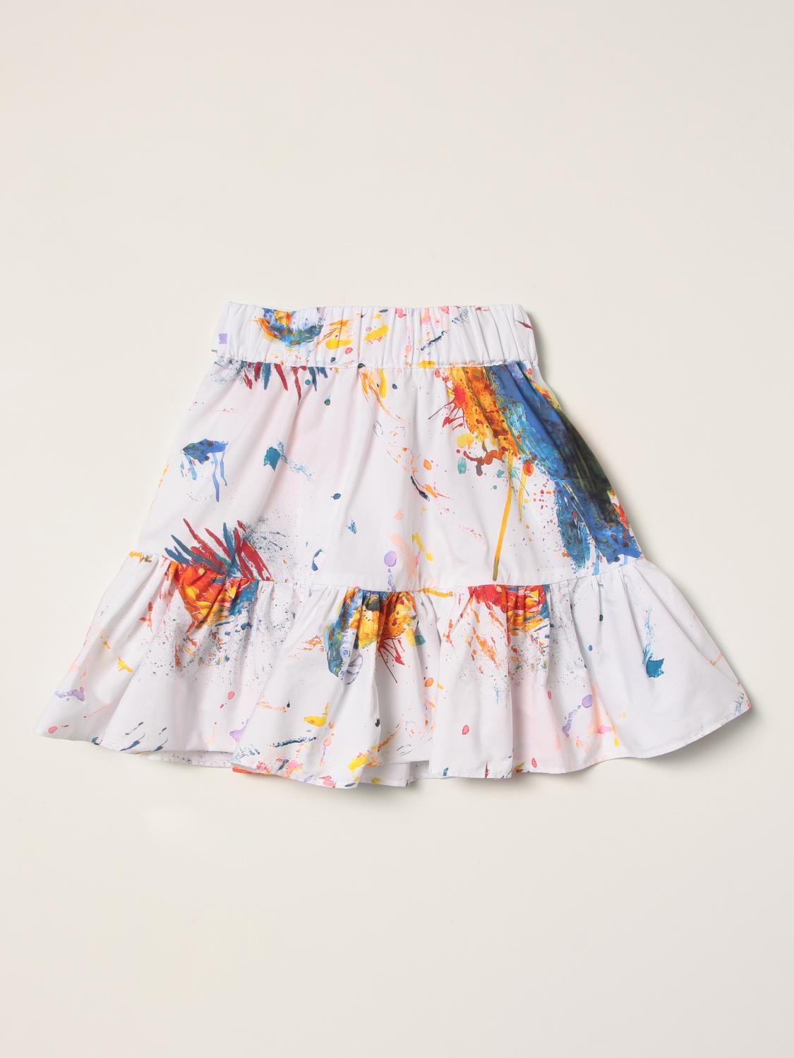 Msgm Kids Msgm Kids wide skirt with paint splash print