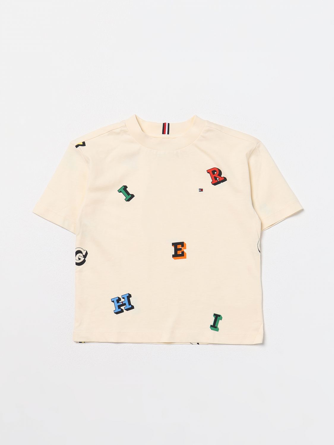 Tommy Hilfiger T-Shirt TOMMY HILFIGER Kids colour Yellow Cream