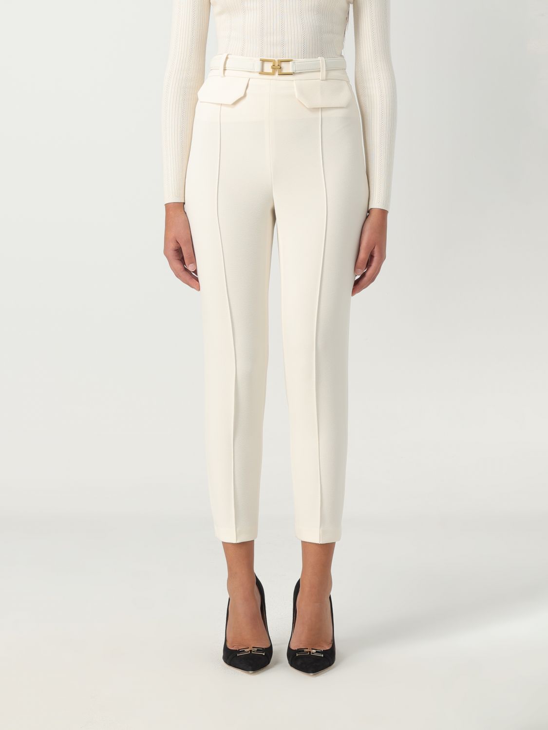 Elisabetta Franchi Trousers ELISABETTA FRANCHI Woman colour Ivory