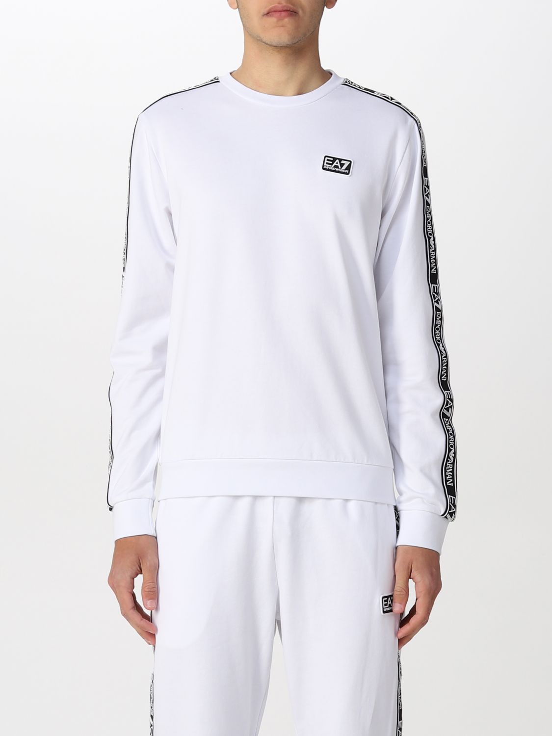 EA7 Ea7 jumper in cotton with logoed bands