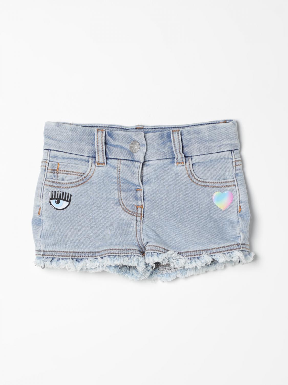 CHIARA FERRAGNI Shorts CHIARA FERRAGNI Kids colour Stone Washed