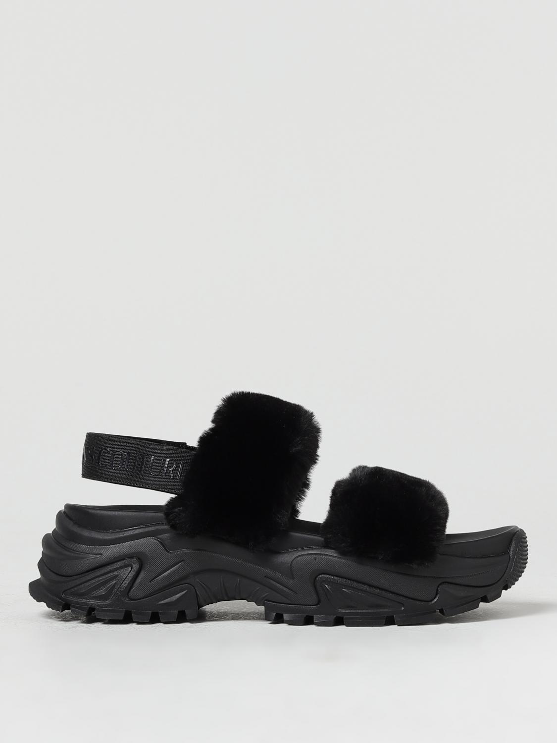 Versace Jeans Couture Flat Sandals VERSACE JEANS COUTURE Woman colour Black