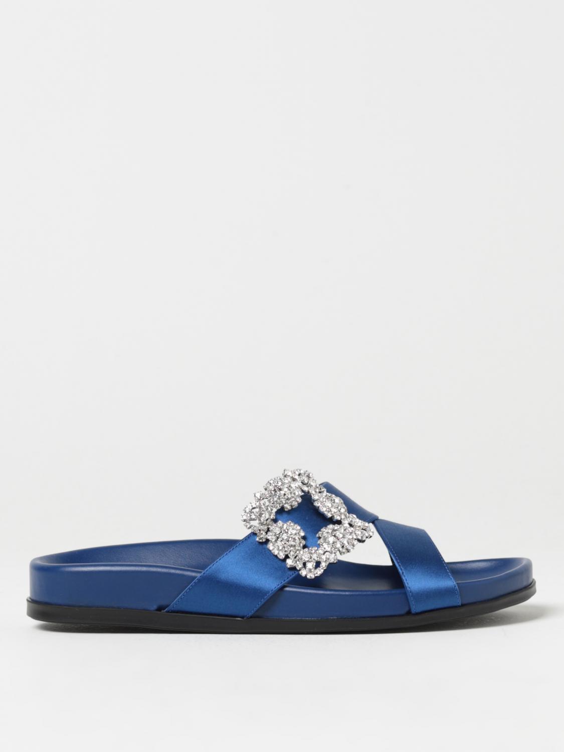 Manolo Blahnik Flat Sandals MANOLO BLAHNIK Woman colour Blue