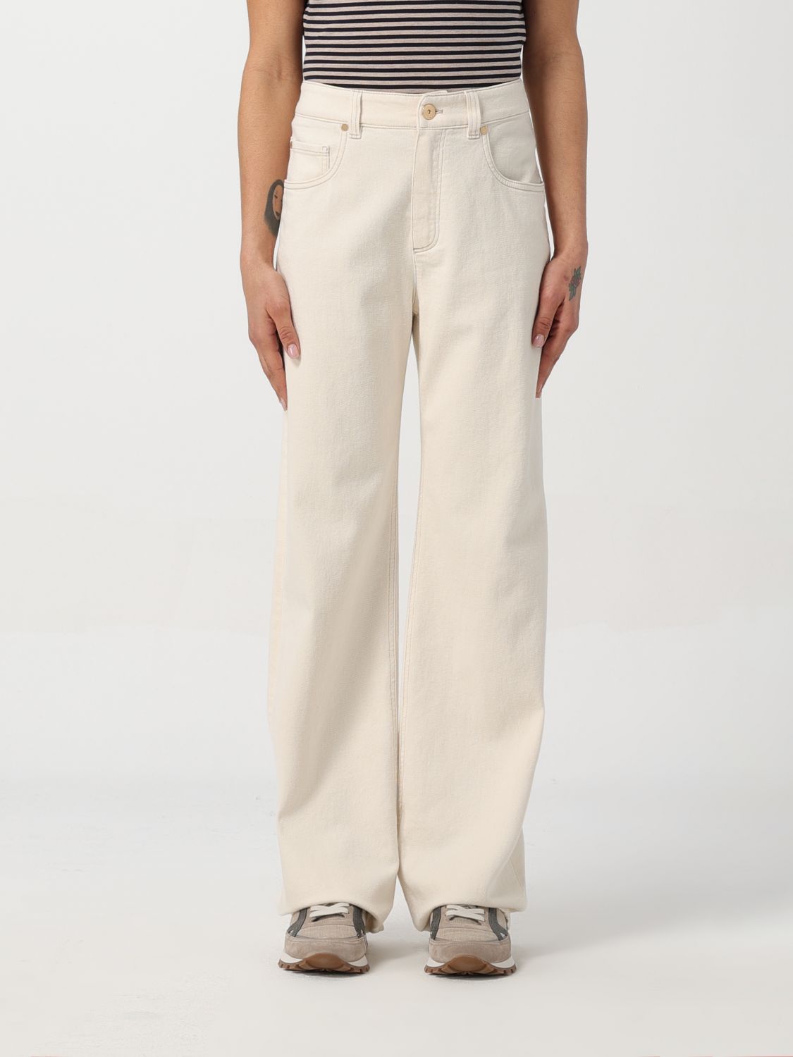 Brunello Cucinelli Trousers BRUNELLO CUCINELLI Woman colour Ecru