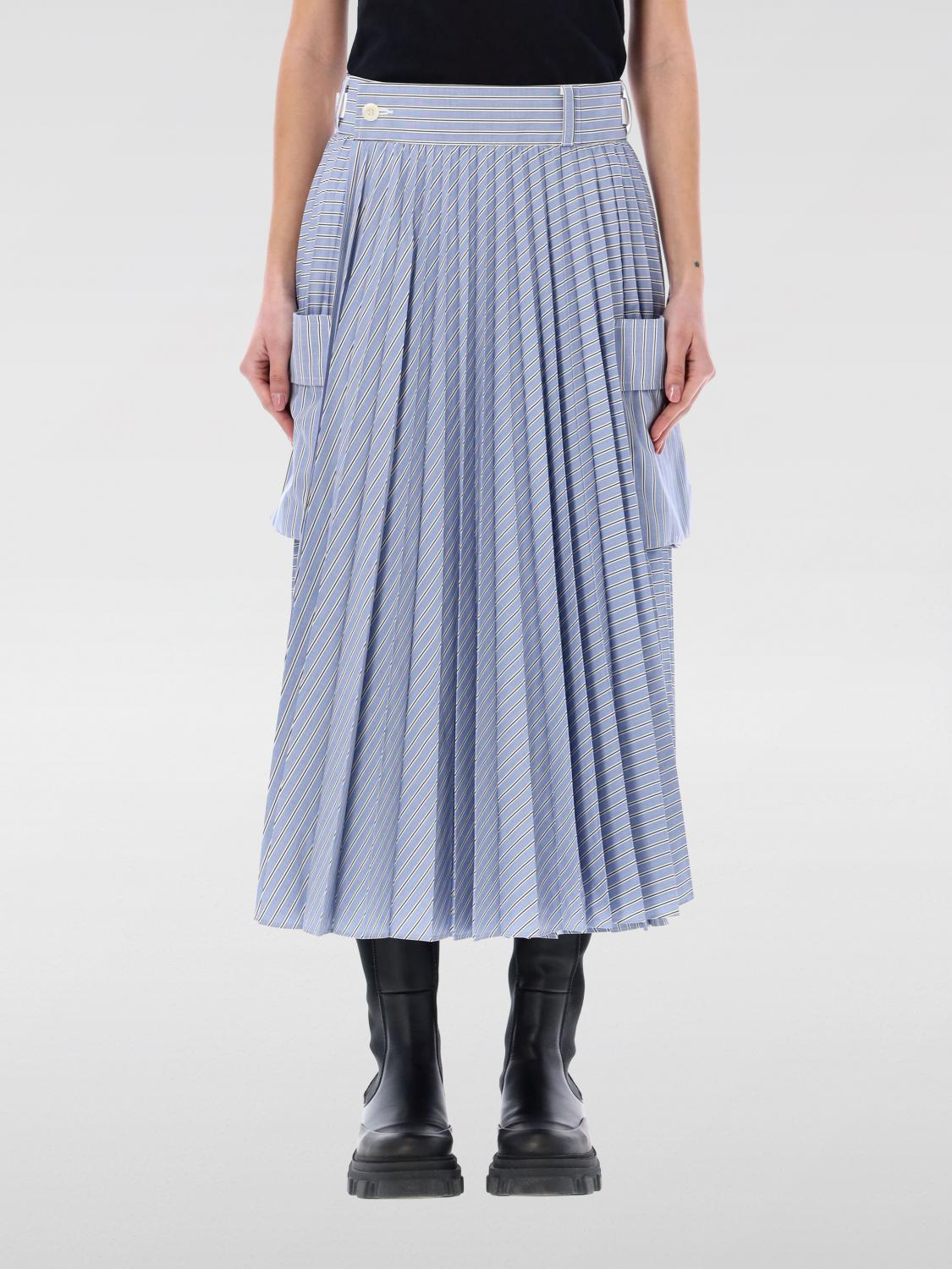 Sacai Skirt SACAI Woman color Gnawed Blue