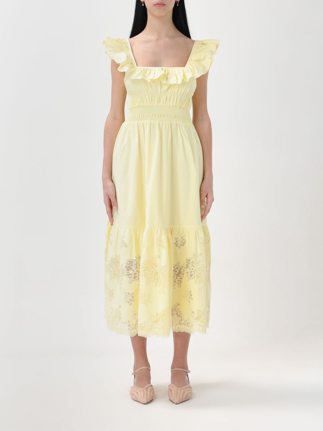 Self-Portrait Dress SELF-PORTRAIT Woman colour Yellow