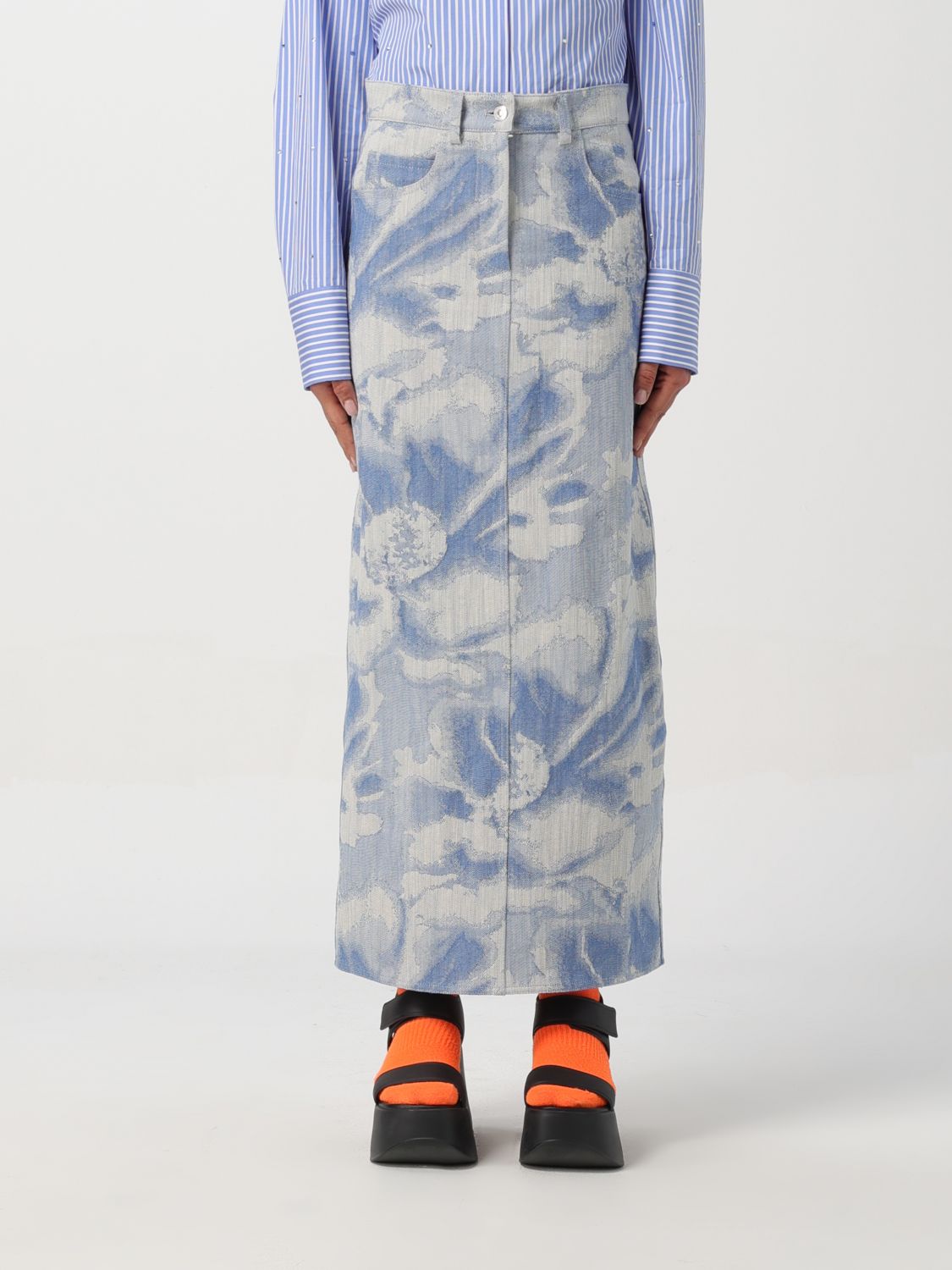 Msgm Skirt MSGM Woman colour Gnawed Blue