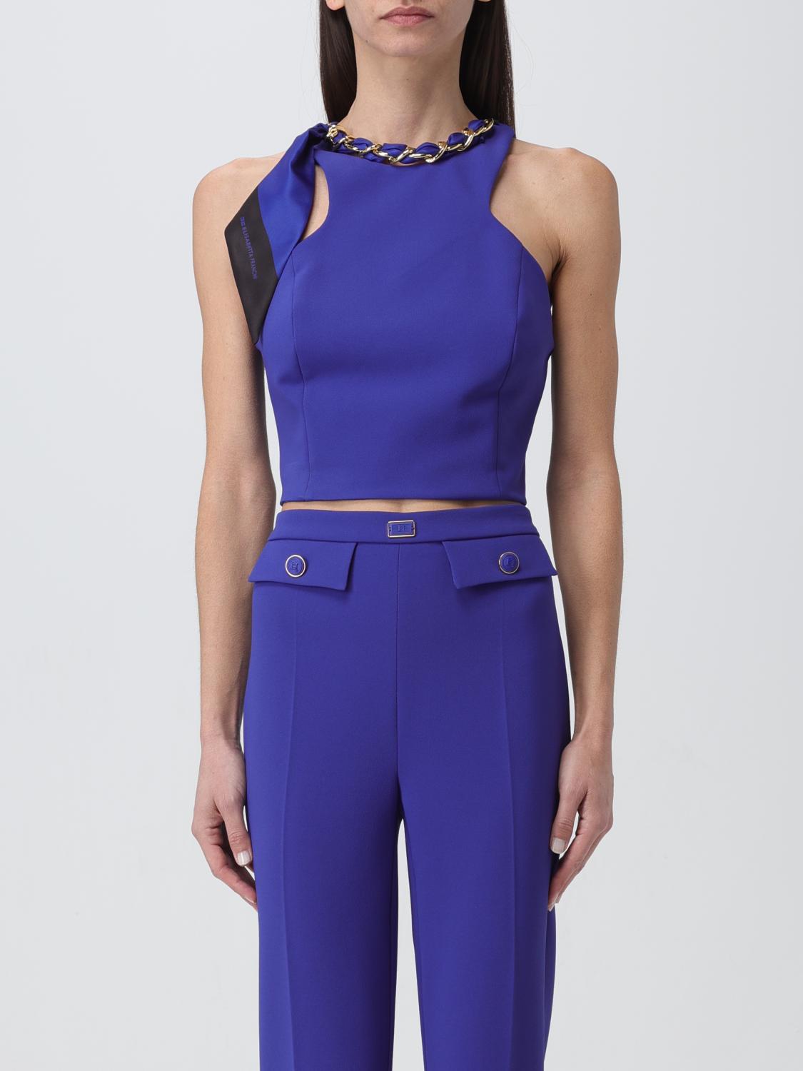 Elisabetta Franchi Top ELISABETTA FRANCHI Woman colour Blue