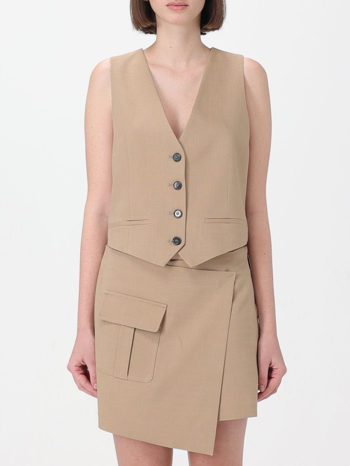 Msgm Waistcoat MSGM Woman colour Sand