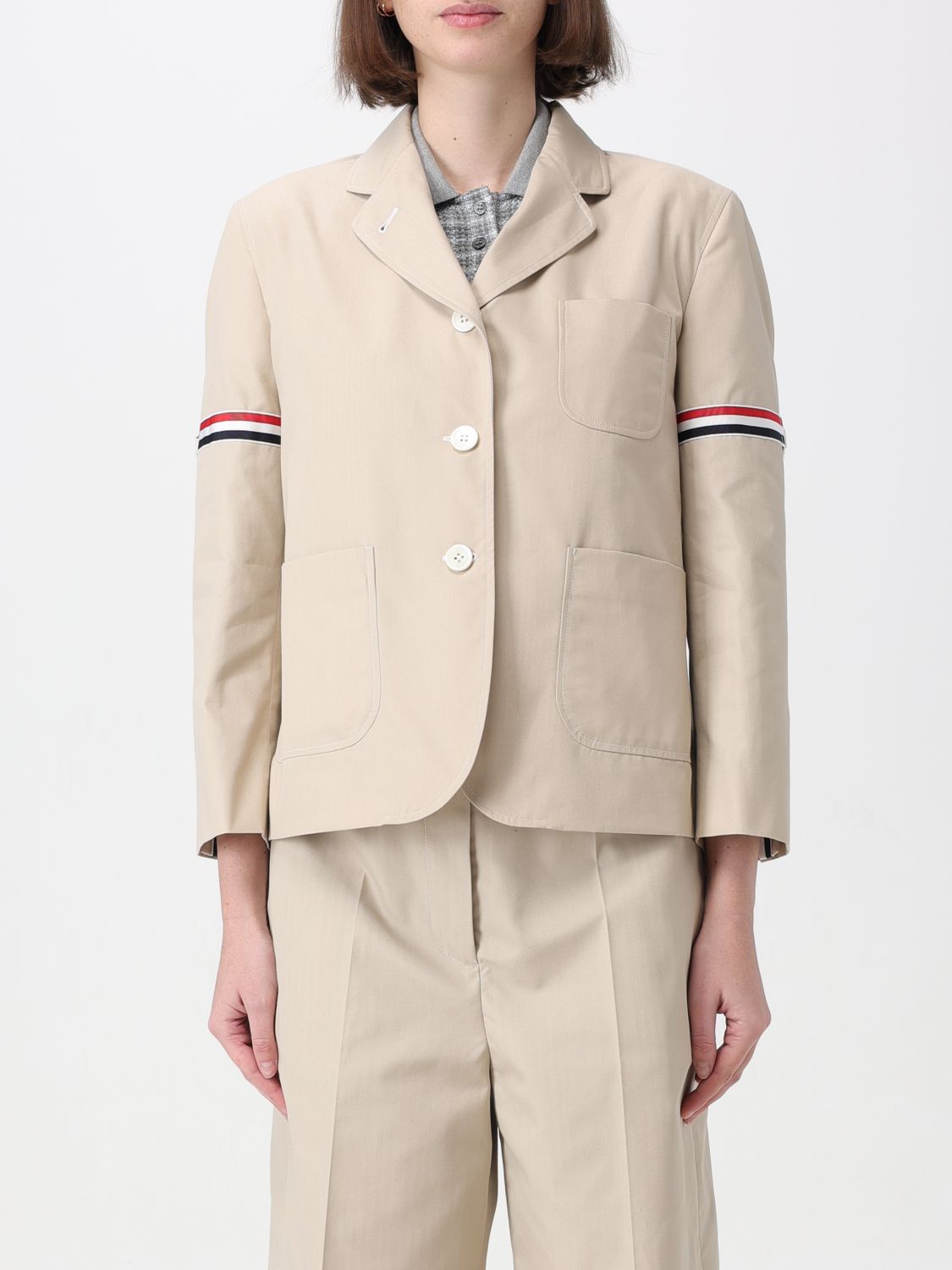 Thom Browne Blazer THOM BROWNE Woman colour Beige