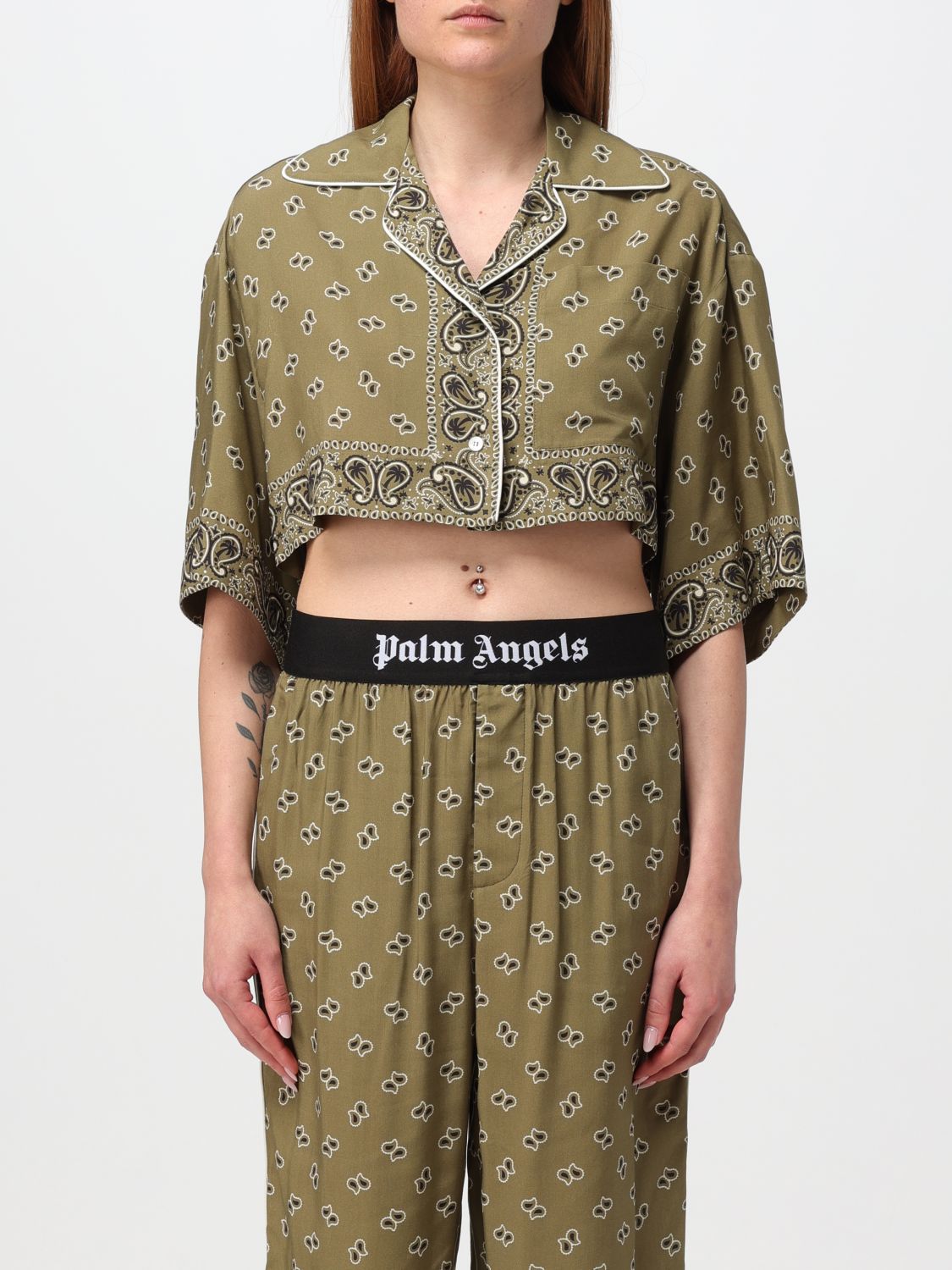 PALM ANGELS Shirt PALM ANGELS Woman color Military