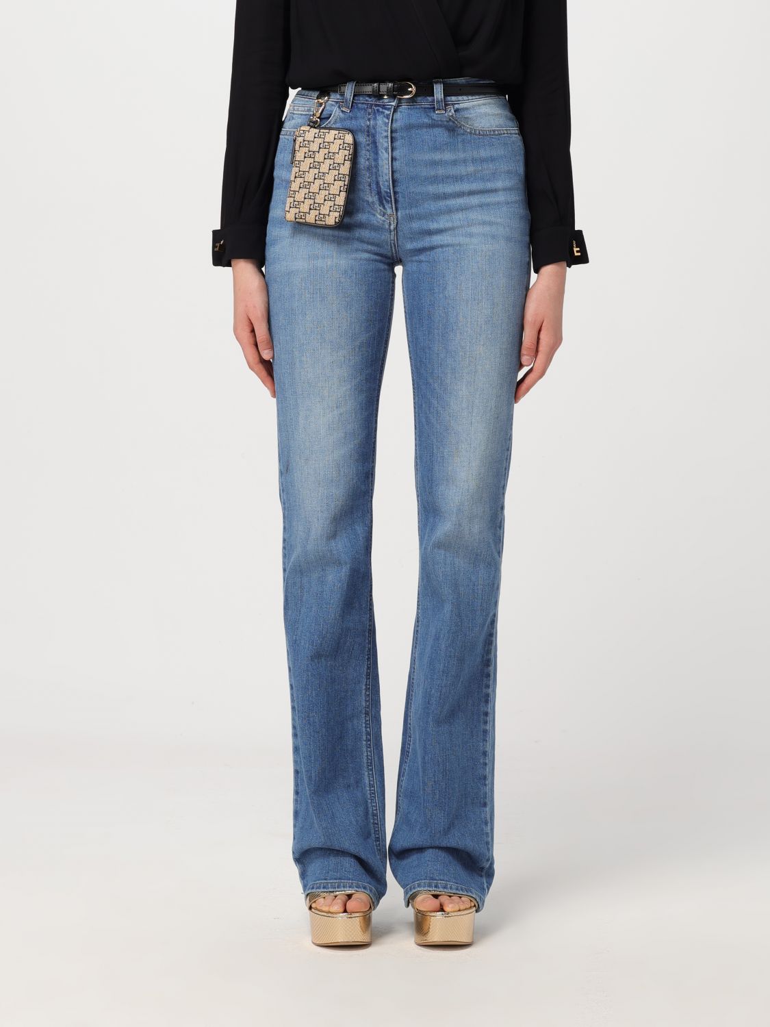 Elisabetta Franchi Jeans ELISABETTA FRANCHI Woman colour Gnawed Blue