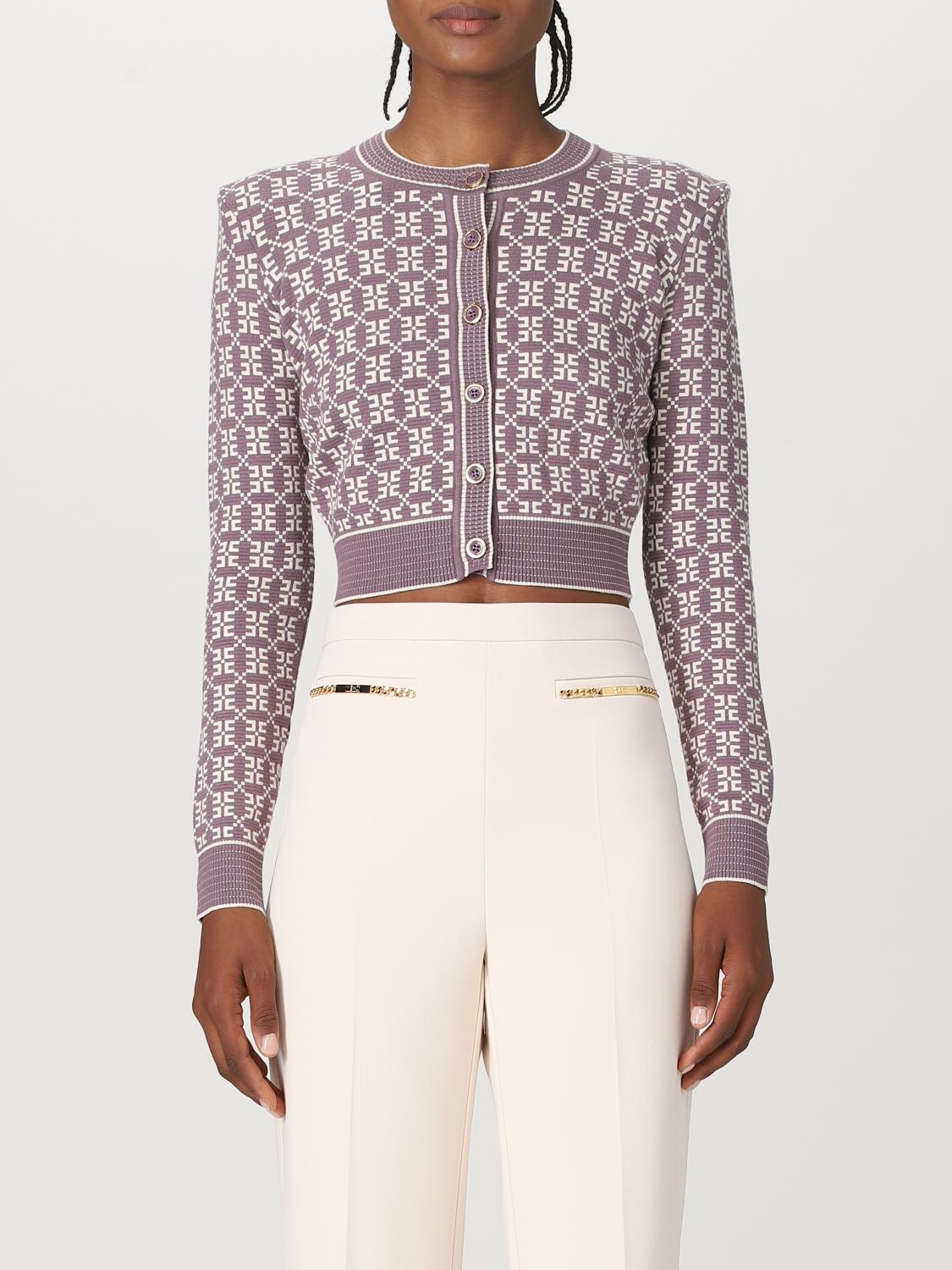 Elisabetta Franchi Cardigan ELISABETTA FRANCHI Woman colour Violet