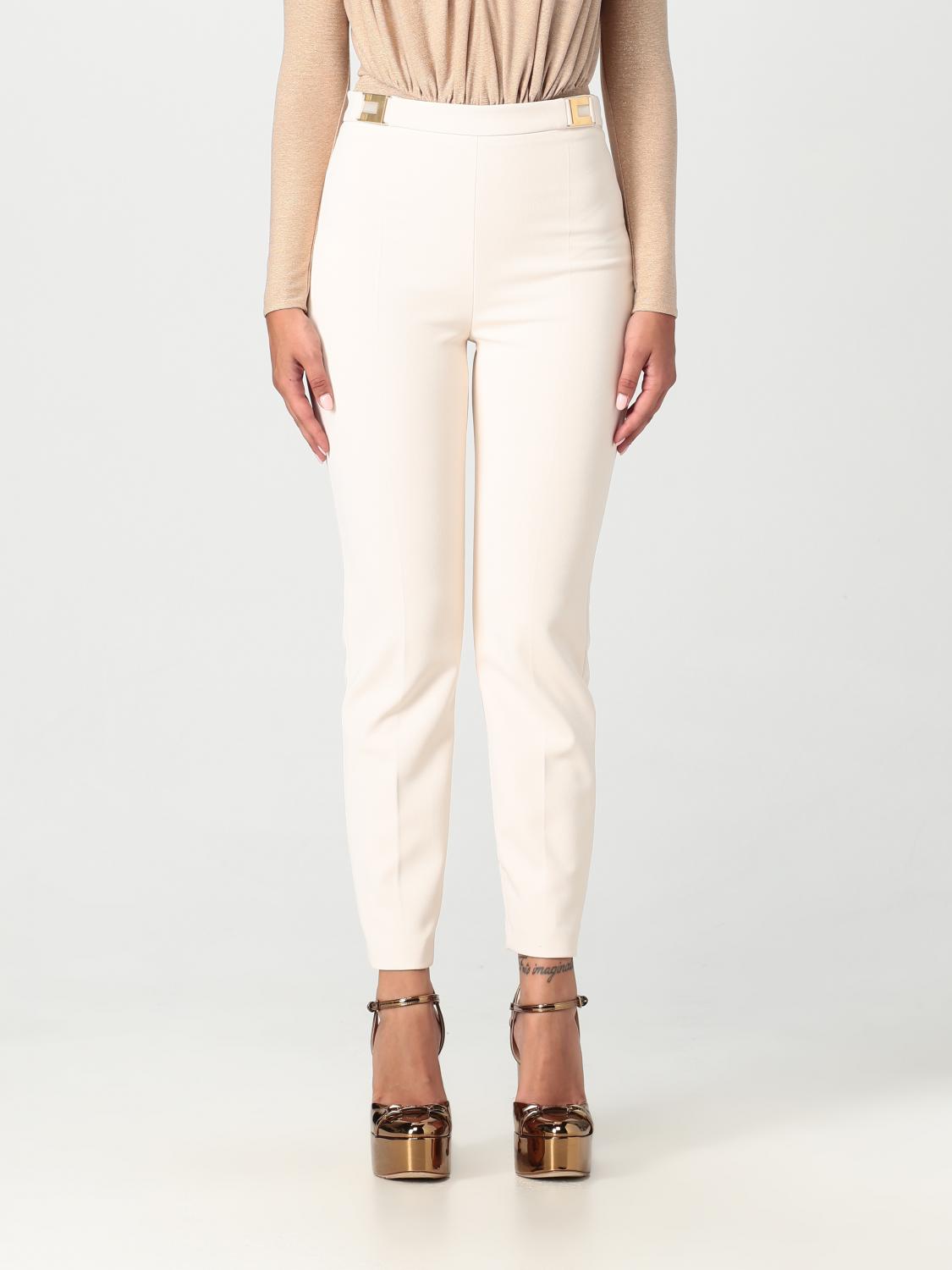 Elisabetta Franchi Trousers ELISABETTA FRANCHI Woman colour Yellow Cream