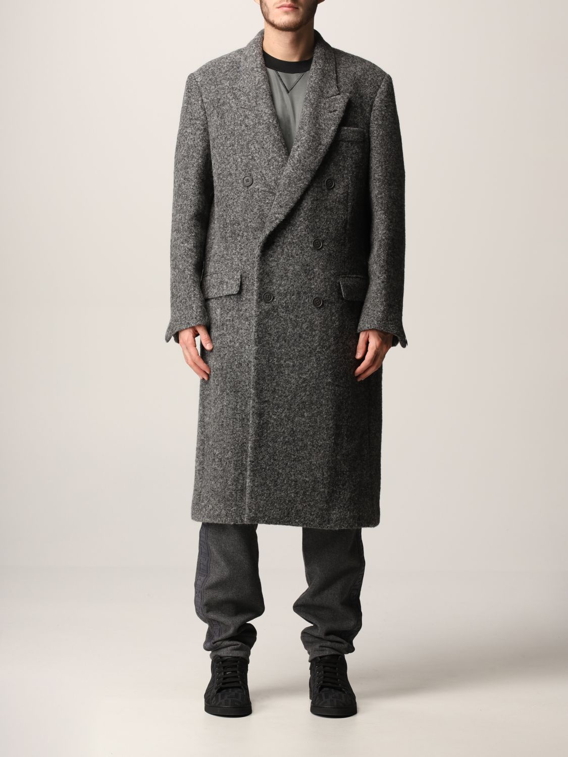 FENDI Coat FENDI Men colour Grey