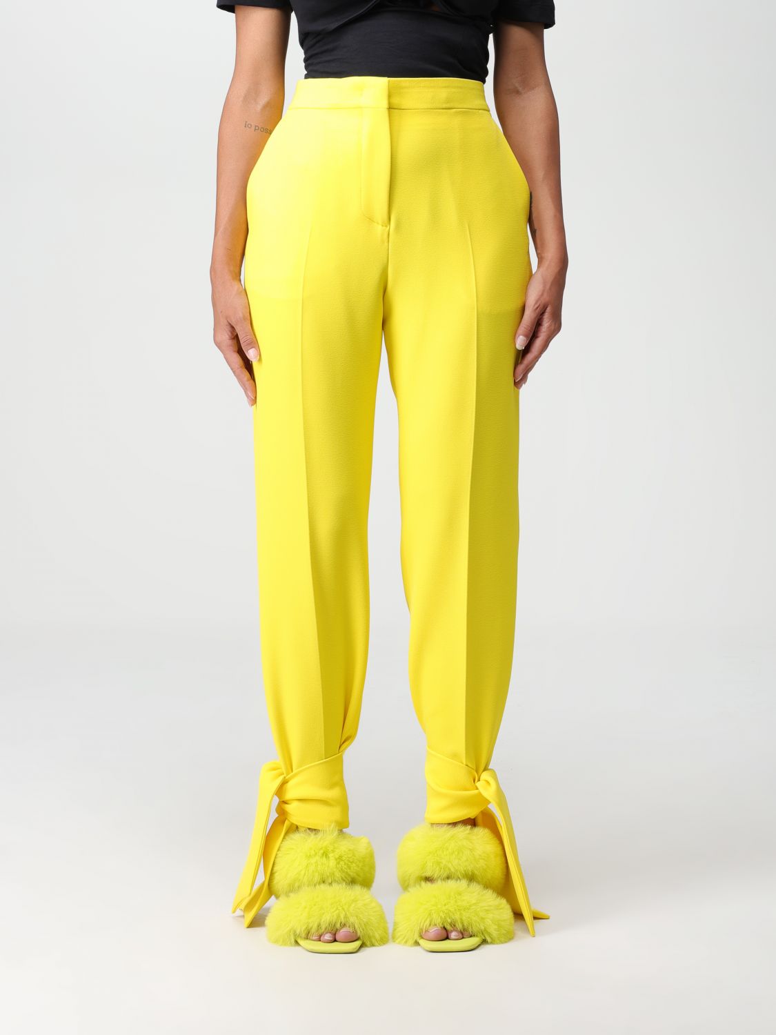 Msgm Trousers MSGM Woman colour Yellow