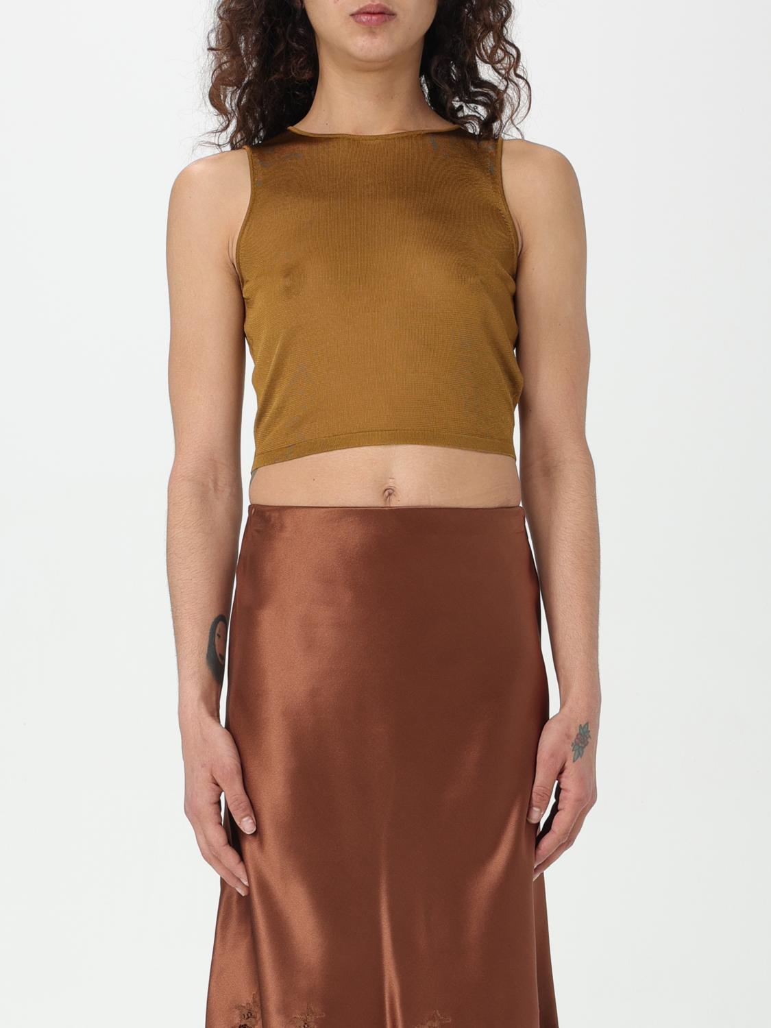 Saint Laurent Top SAINT LAURENT Woman color Brown