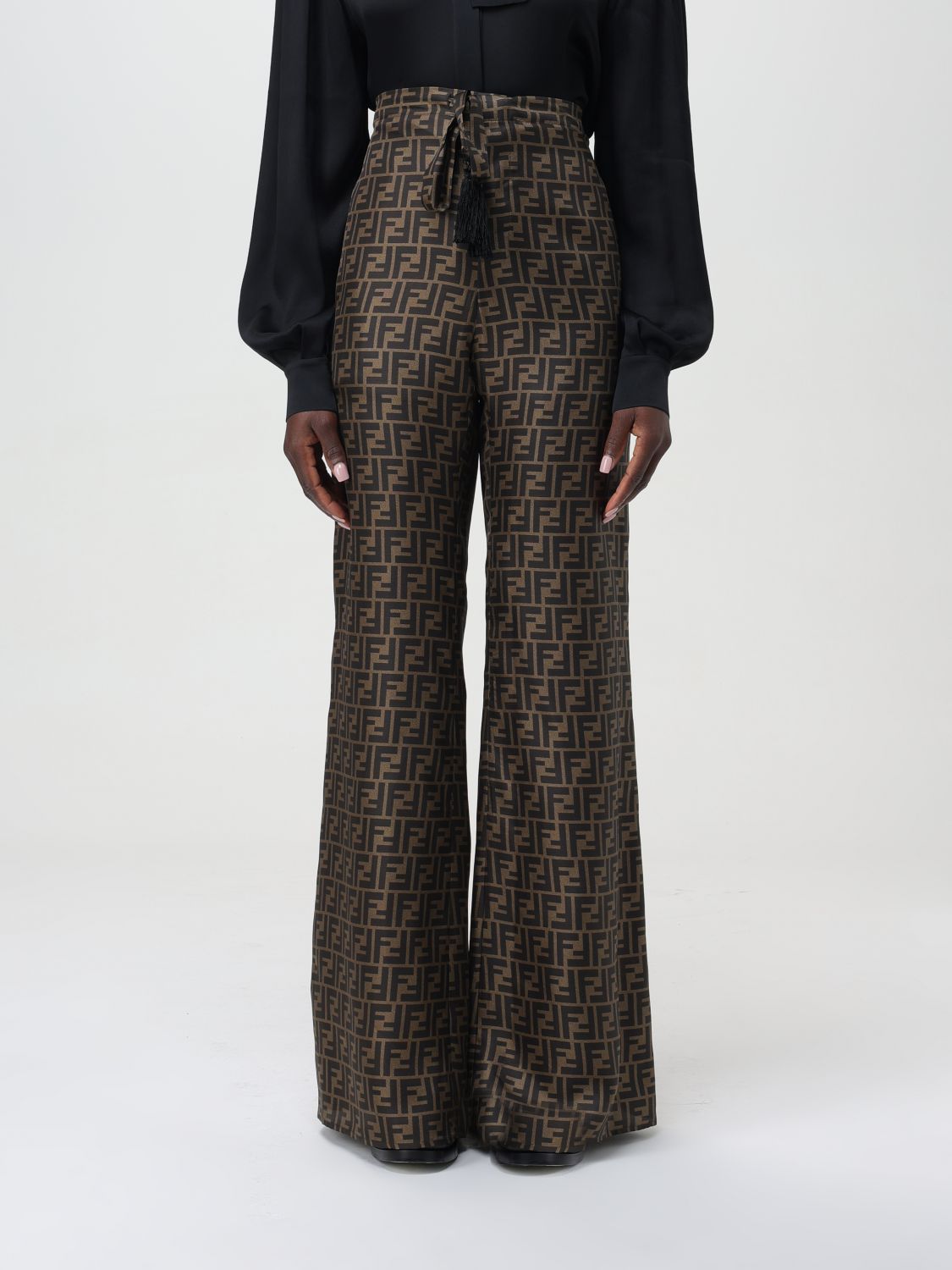 FENDI Trousers FENDI Woman colour Tobacco