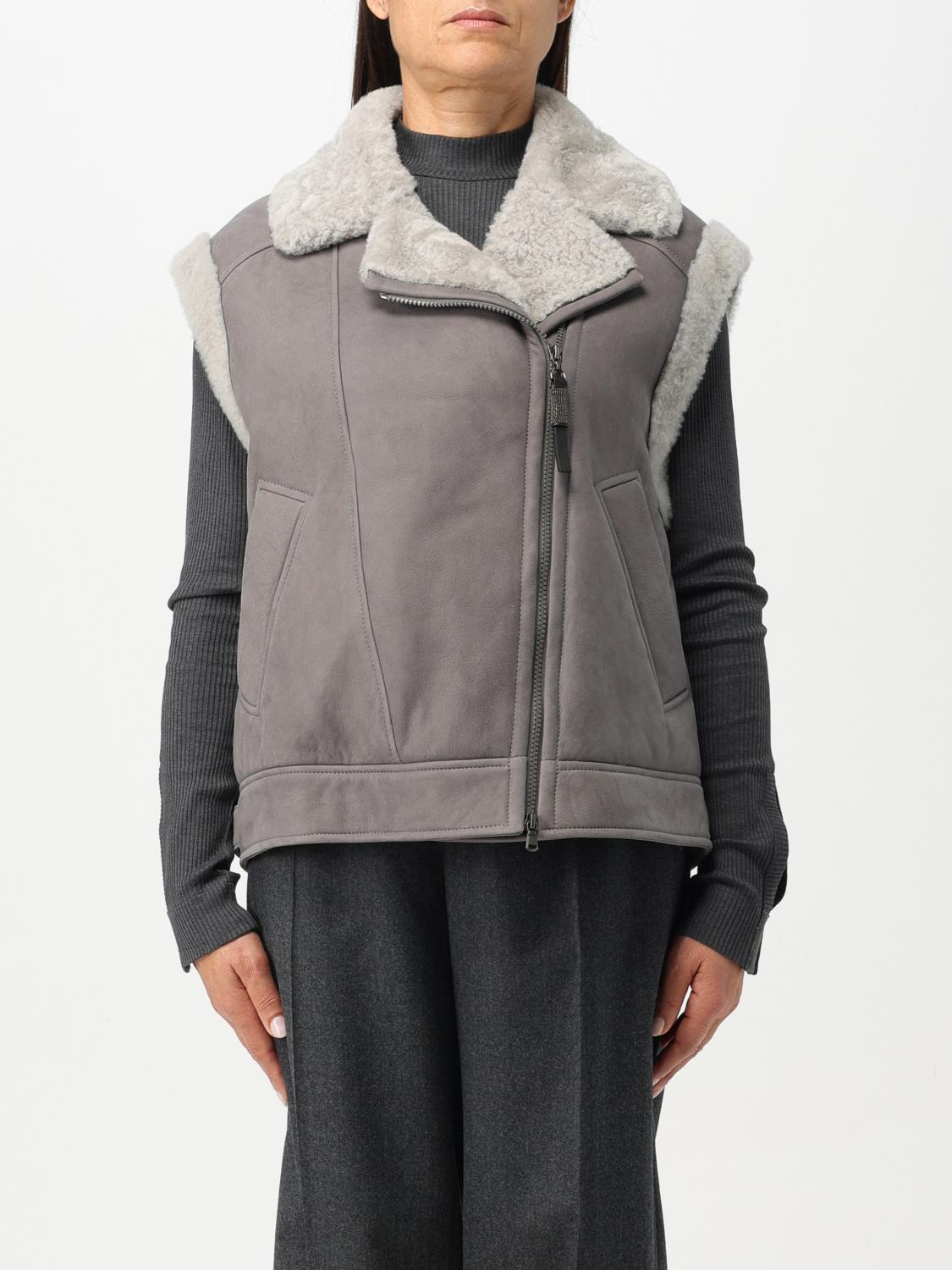 Brunello Cucinelli Waistcoat BRUNELLO CUCINELLI Woman colour Grey