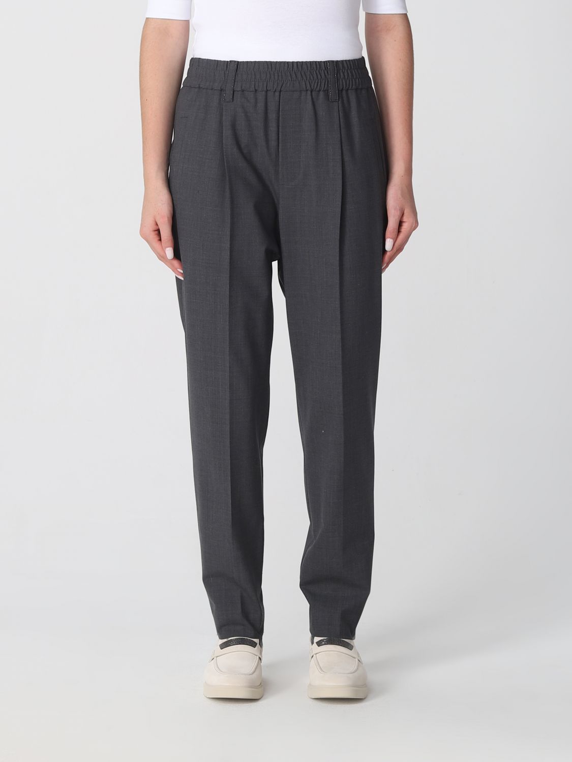 Brunello Cucinelli Trousers BRUNELLO CUCINELLI Woman colour Grey