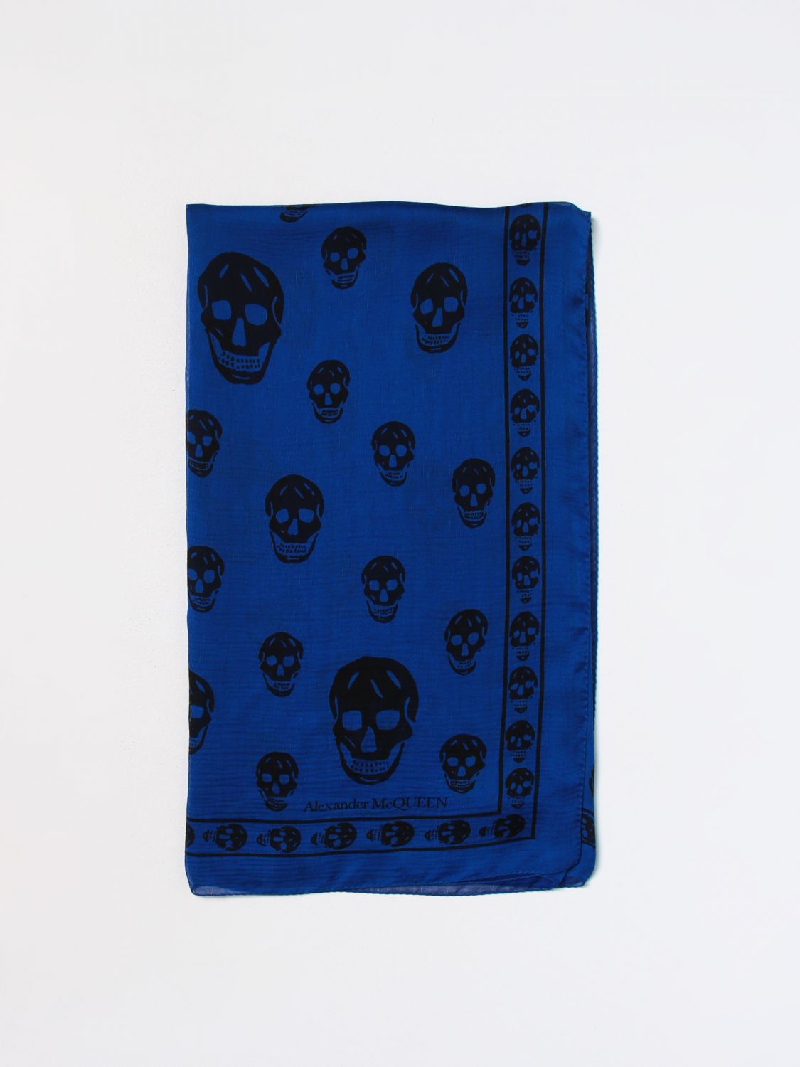 Alexander McQueen Scarf ALEXANDER MCQUEEN Woman colour Blue