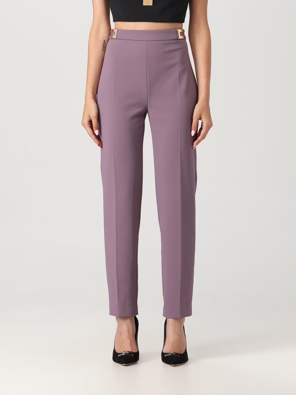 Elisabetta Franchi Trousers ELISABETTA FRANCHI Woman colour Lavander