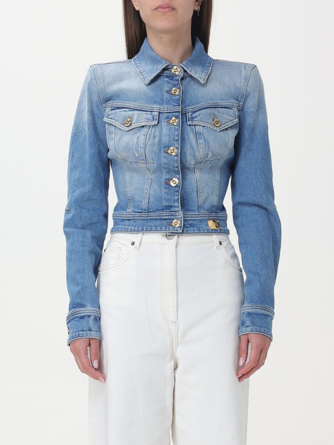 Elisabetta Franchi Jacket ELISABETTA FRANCHI Woman colour Blue