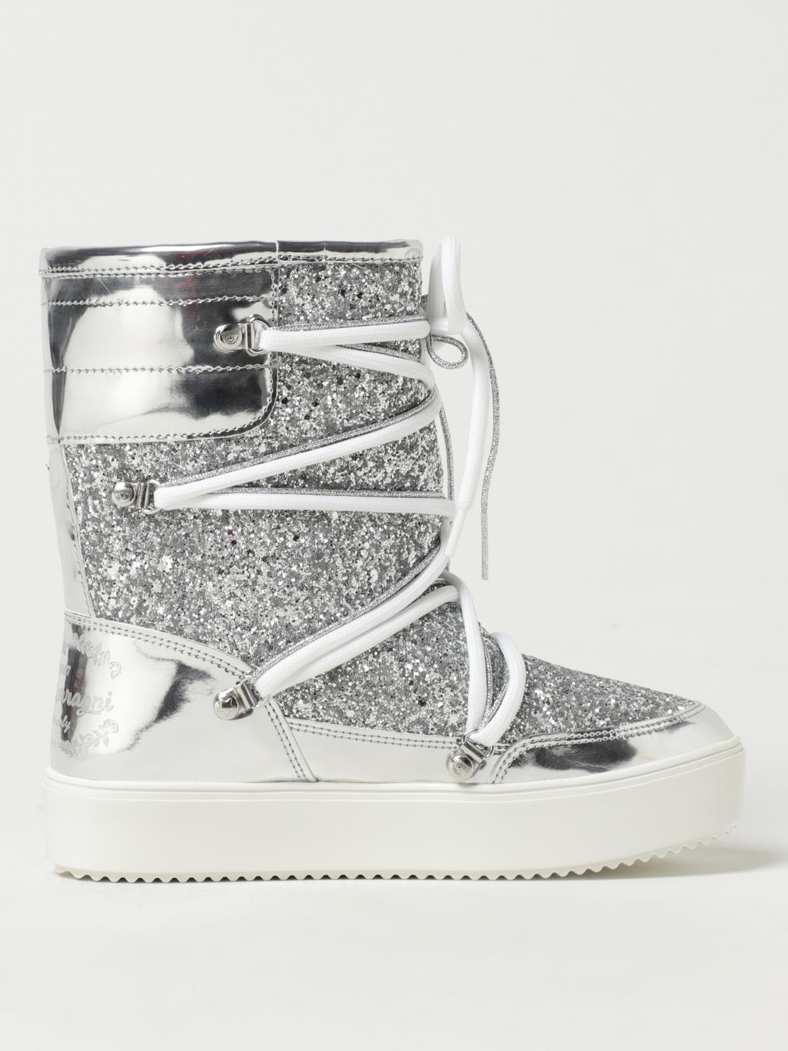 CHIARA FERRAGNI Flat Ankle Boots CHIARA FERRAGNI Woman colour Silver