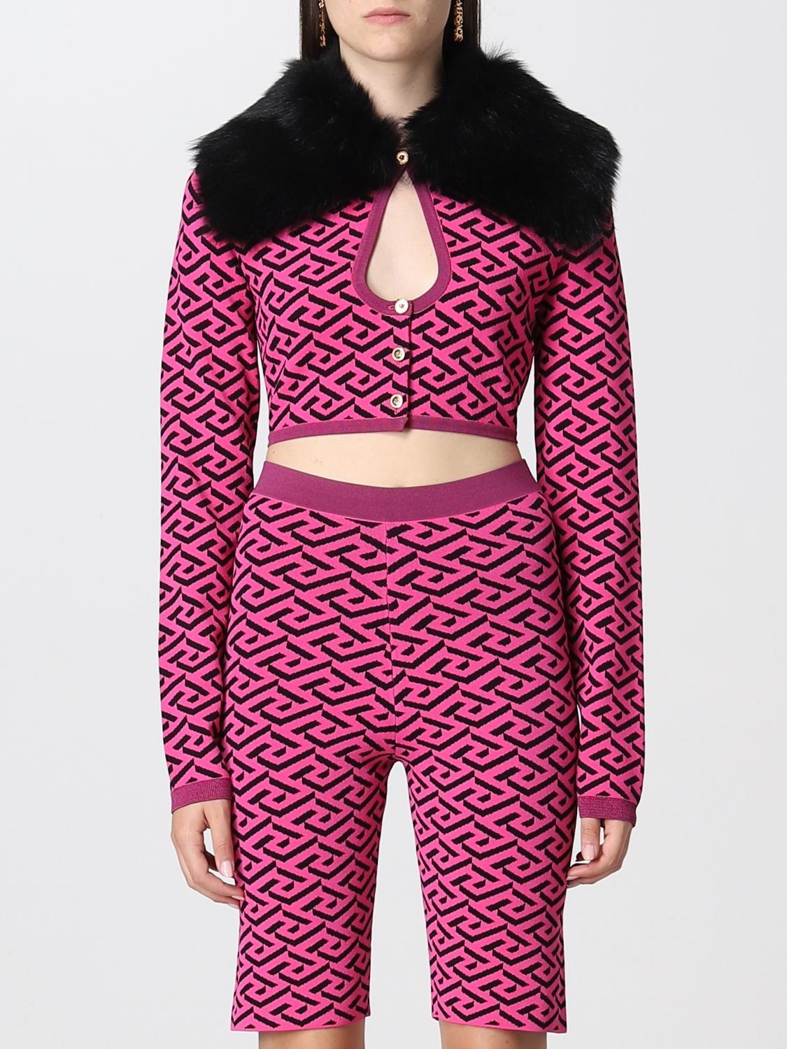 Versace Cardigan VERSACE Woman colour Fuchsia