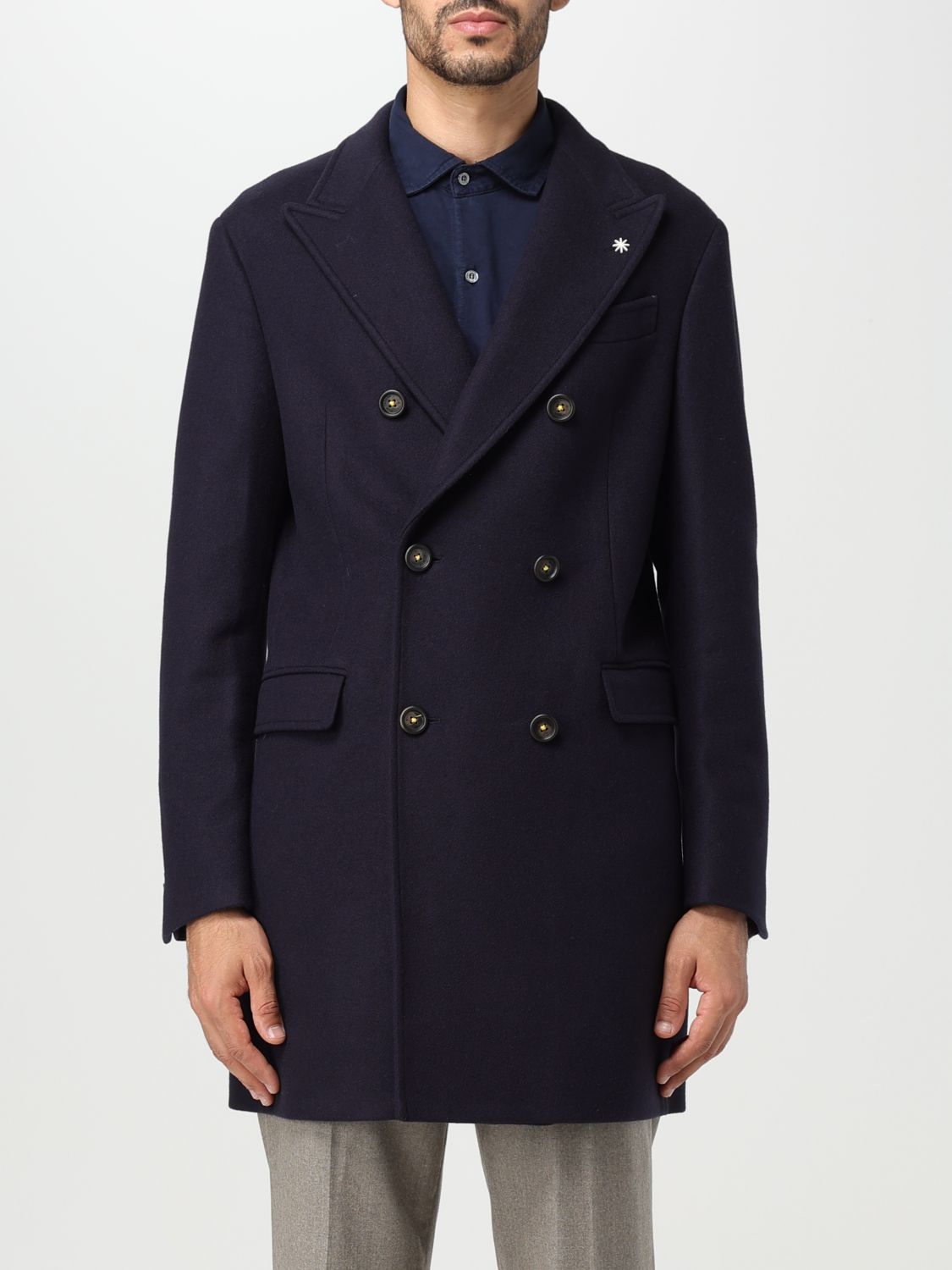 Manuel Ritz Coat MANUEL RITZ Men colour Blue