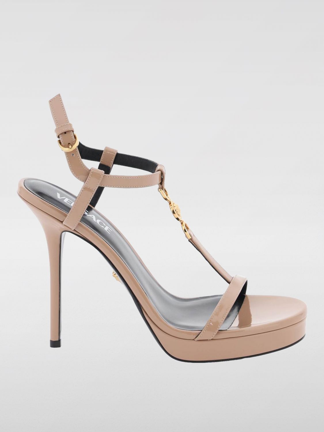 Versace Heeled Sandals VERSACE Woman color Beige