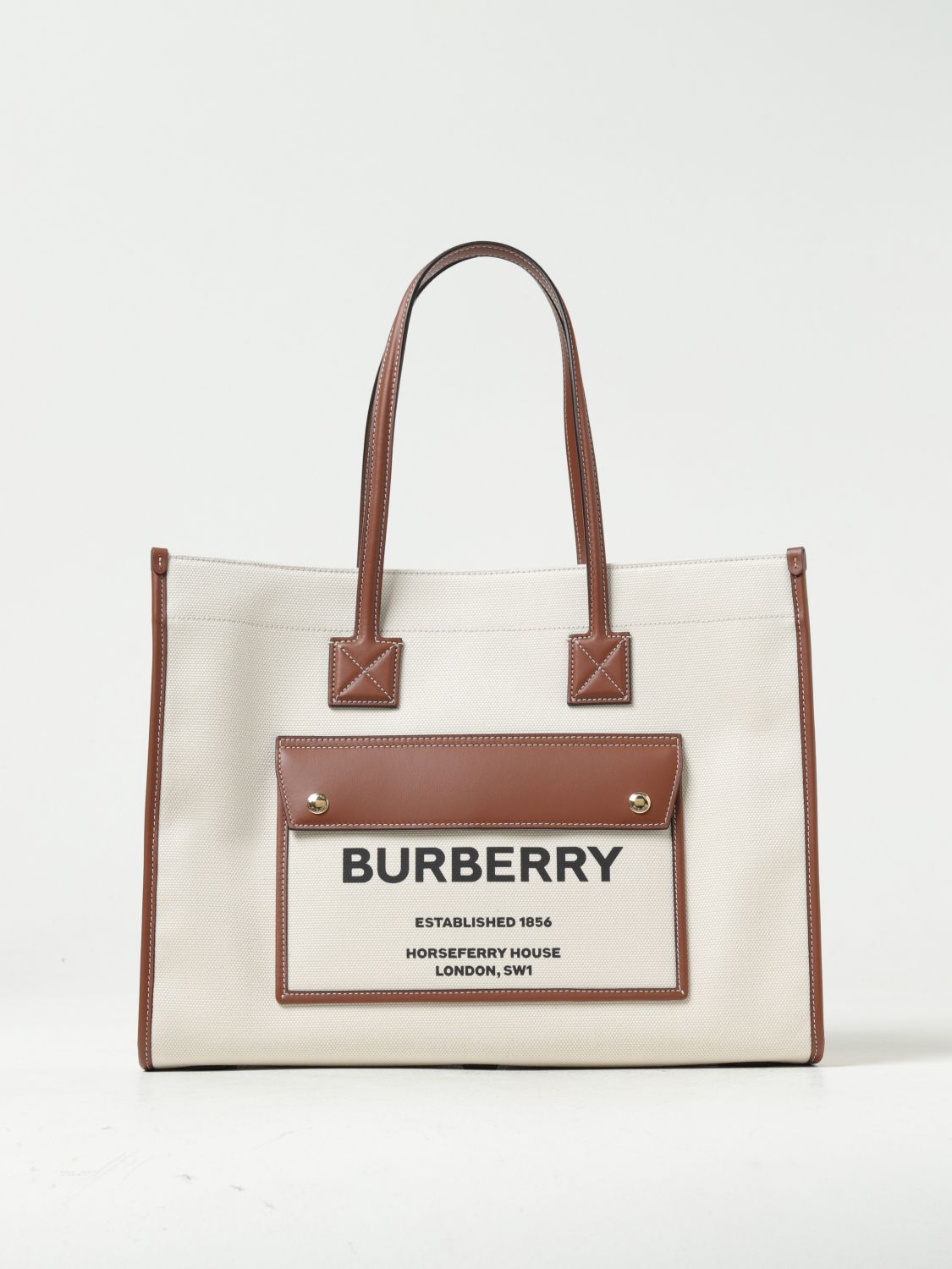 Burberry Tote Bags BURBERRY Woman colour Dove Grey