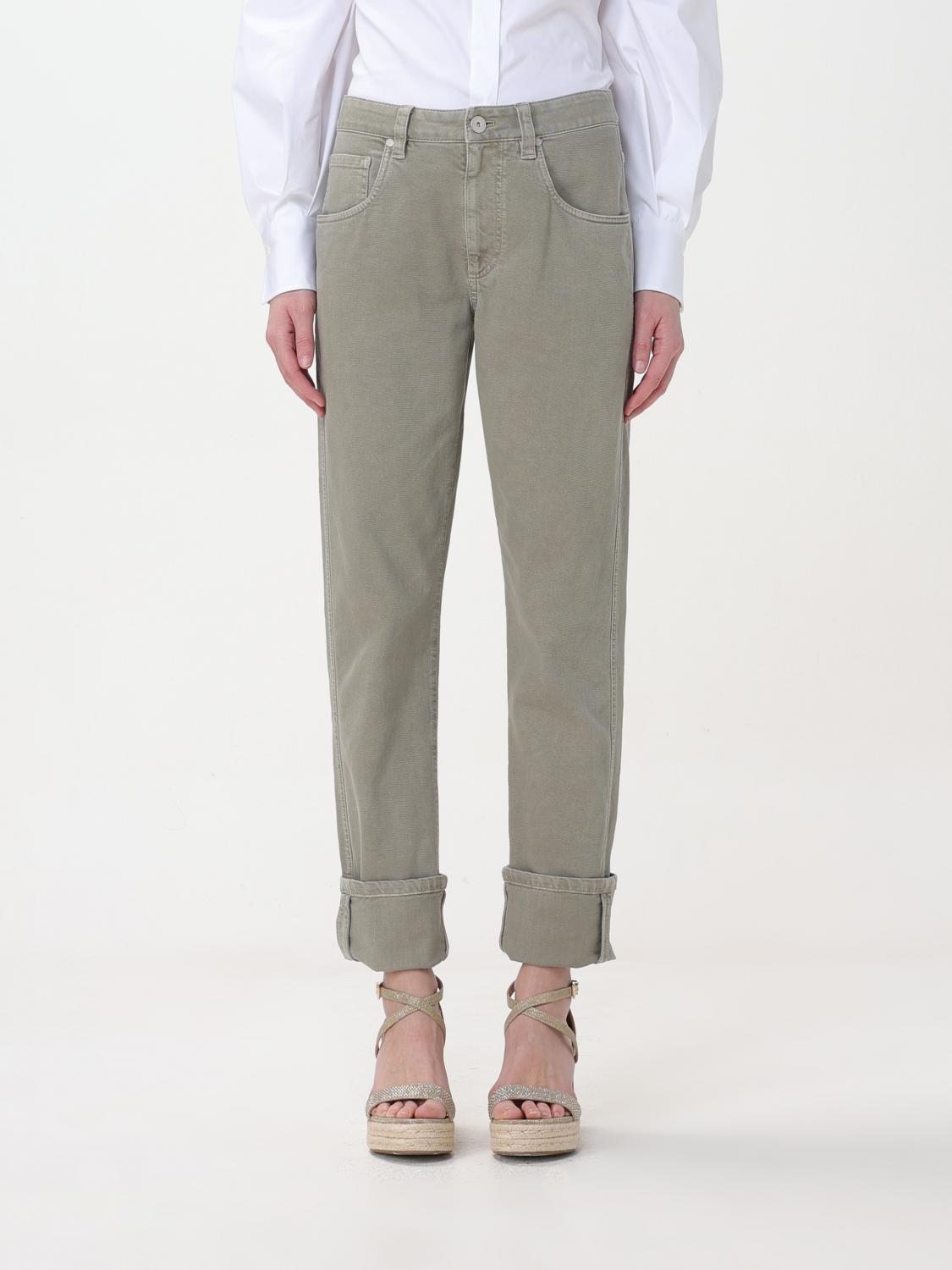 Brunello Cucinelli Trousers BRUNELLO CUCINELLI Woman colour Green