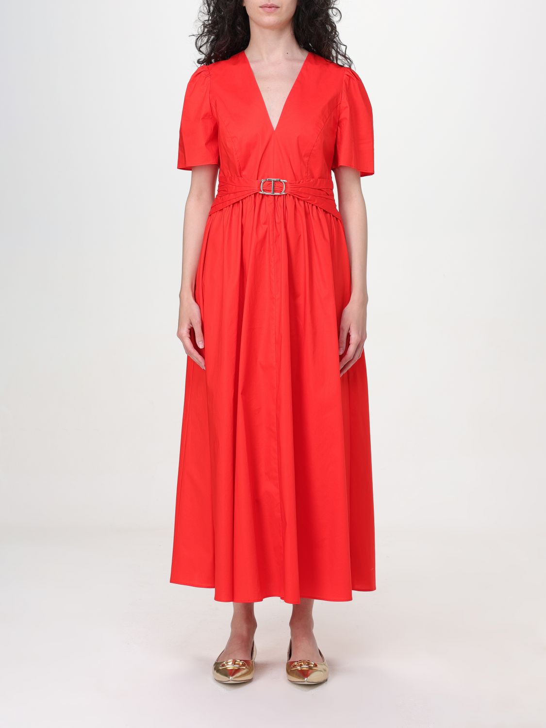 Twinset Dress TWINSET Woman color Coral