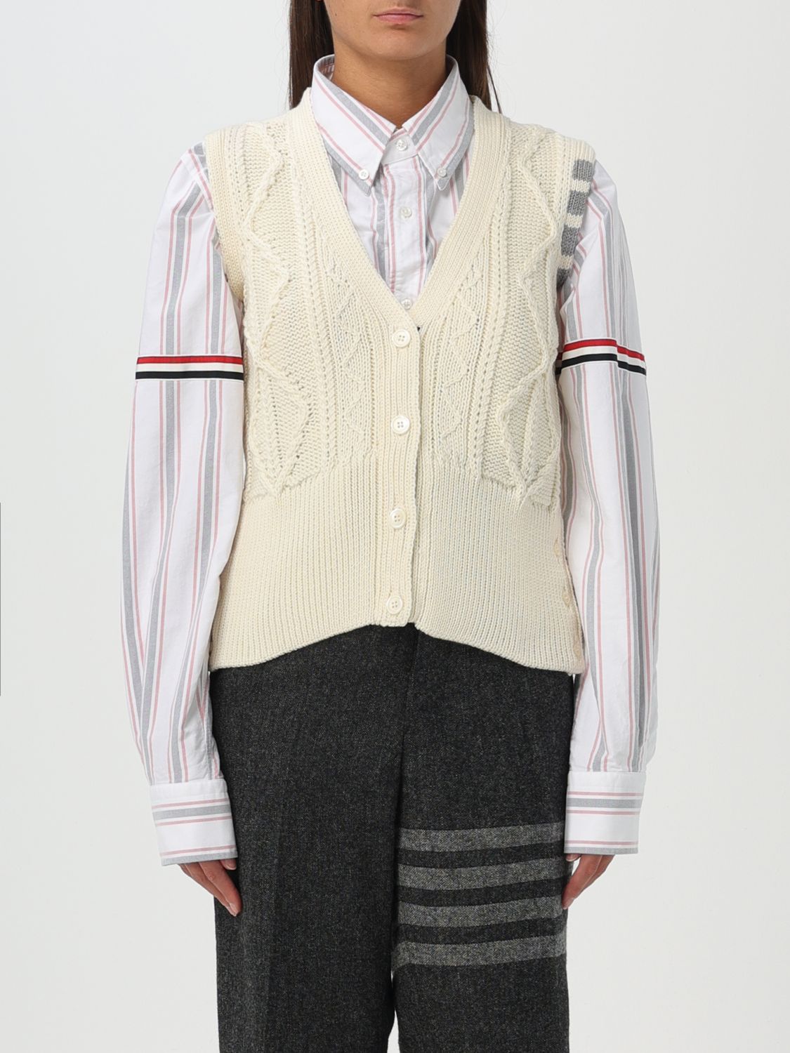 Thom Browne Waistcoat THOM BROWNE Woman colour White