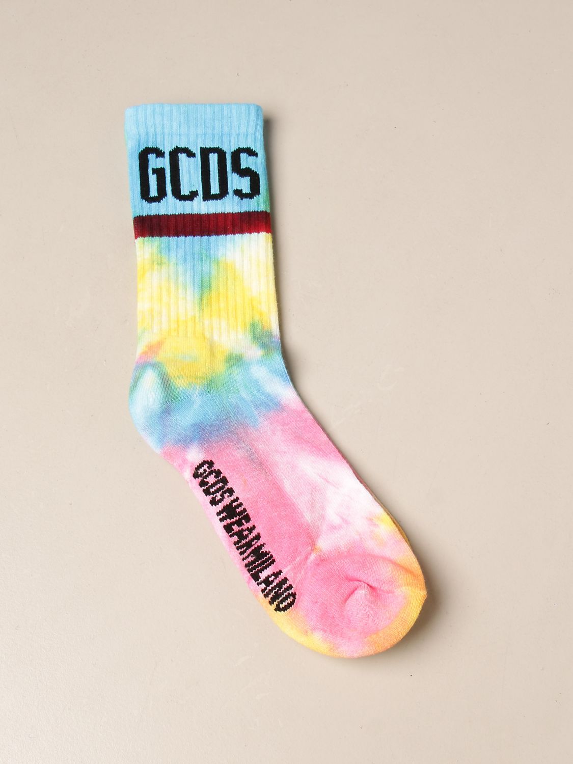 GCDS Gcds socks in tie dye cotton with logo