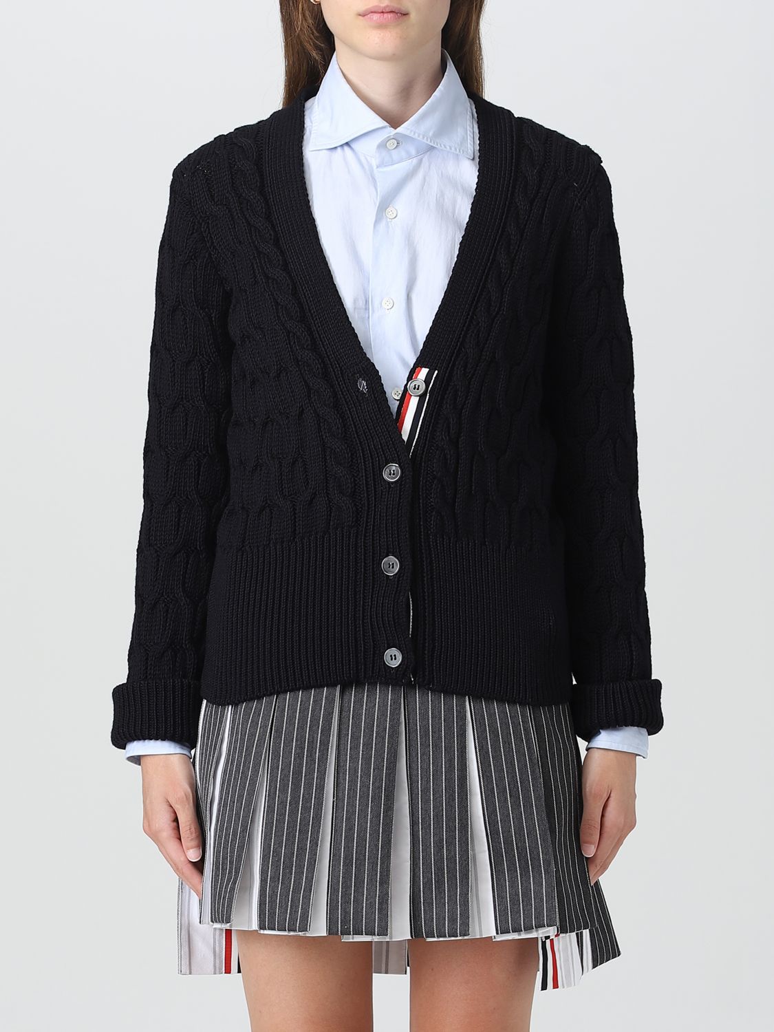 Thom Browne Cardigan THOM BROWNE Woman colour Blue