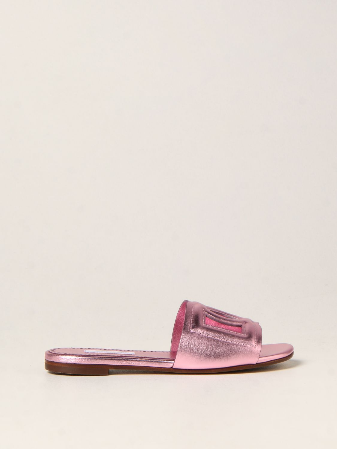 Dolce & Gabbana Dolce & Gabbana slide sandals in laminated leather