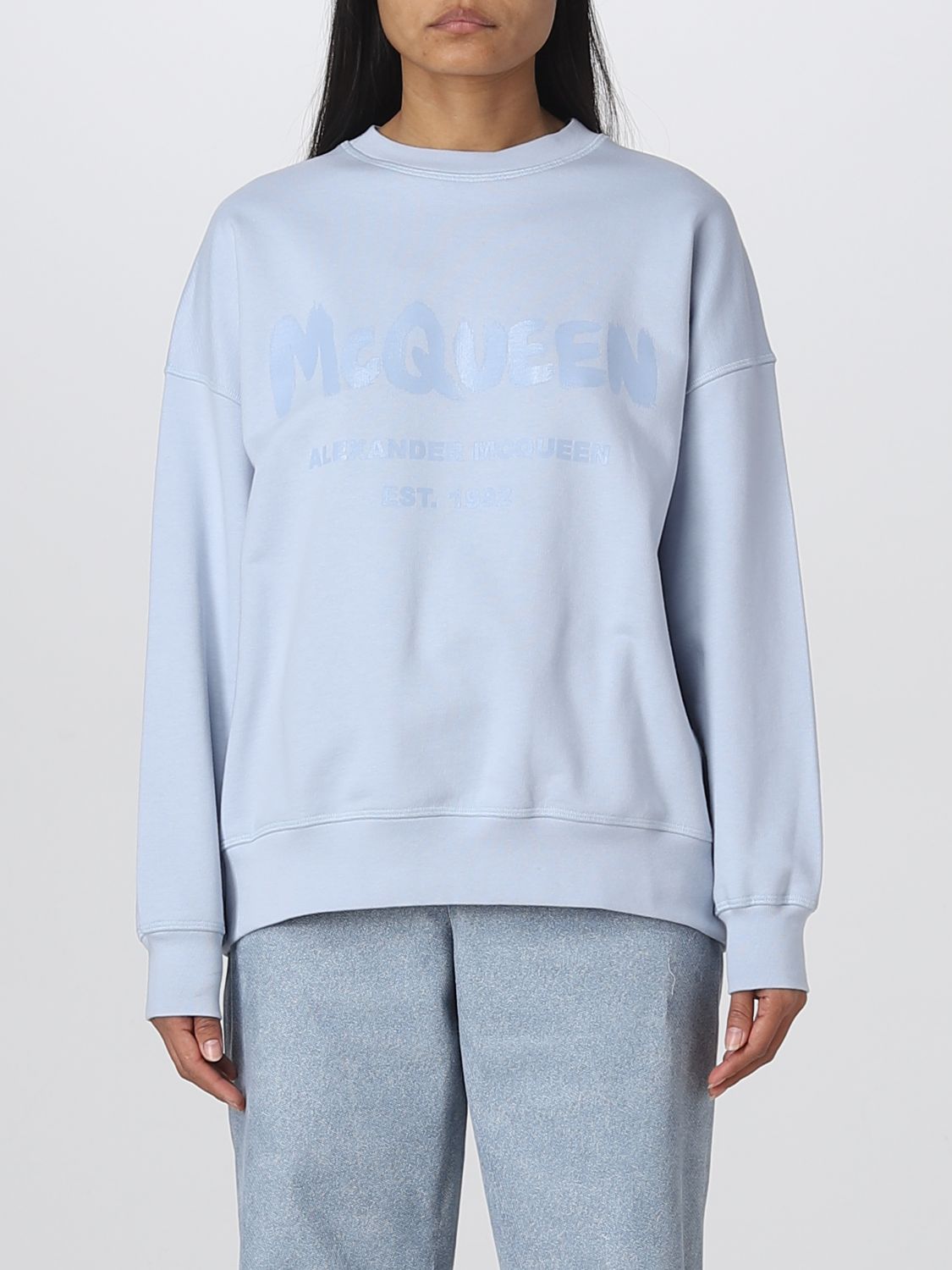 Alexander McQueen Sweatshirt ALEXANDER MCQUEEN Woman colour Blue