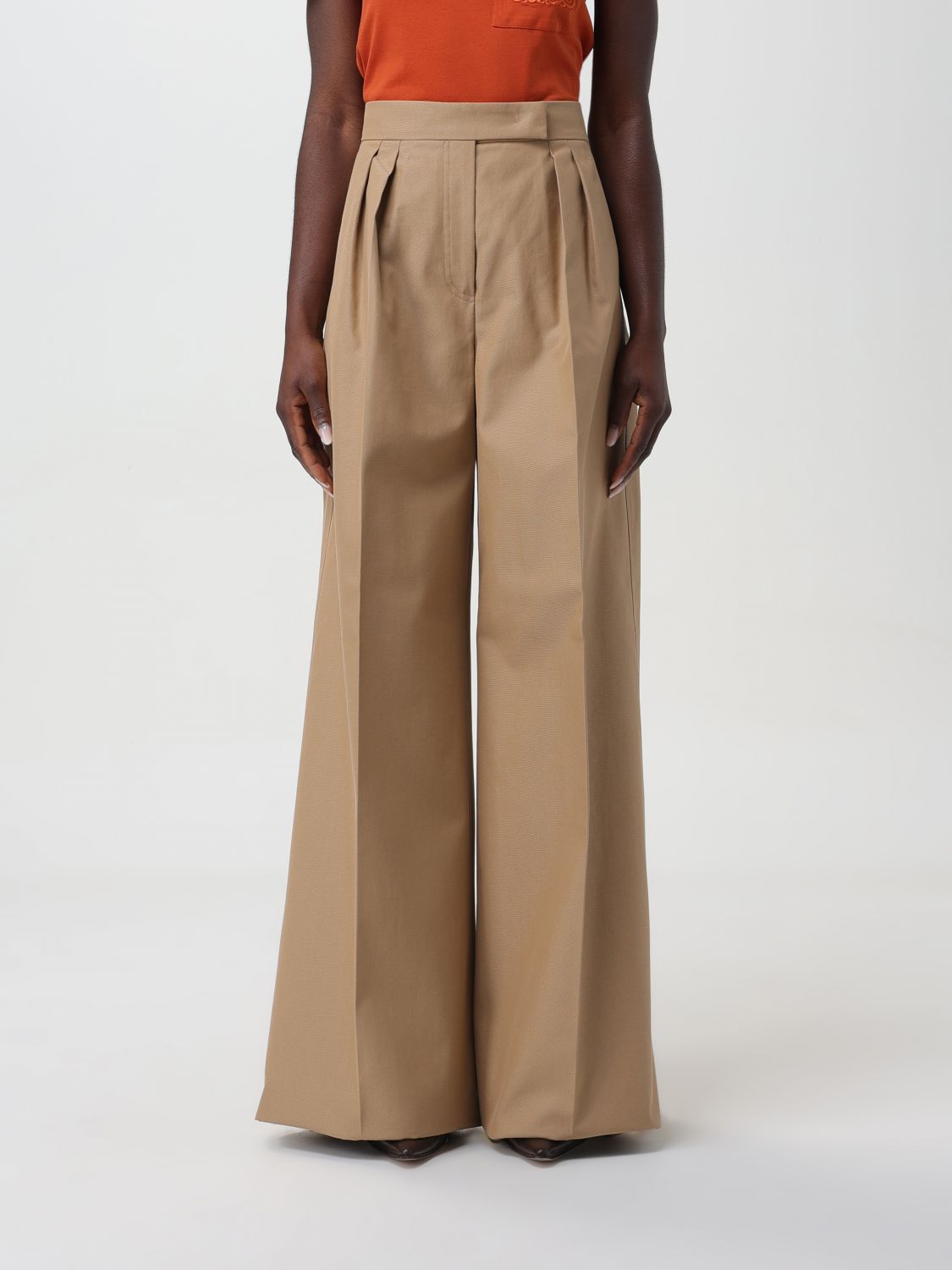 Max Mara Trousers MAX MARA Woman colour Leather