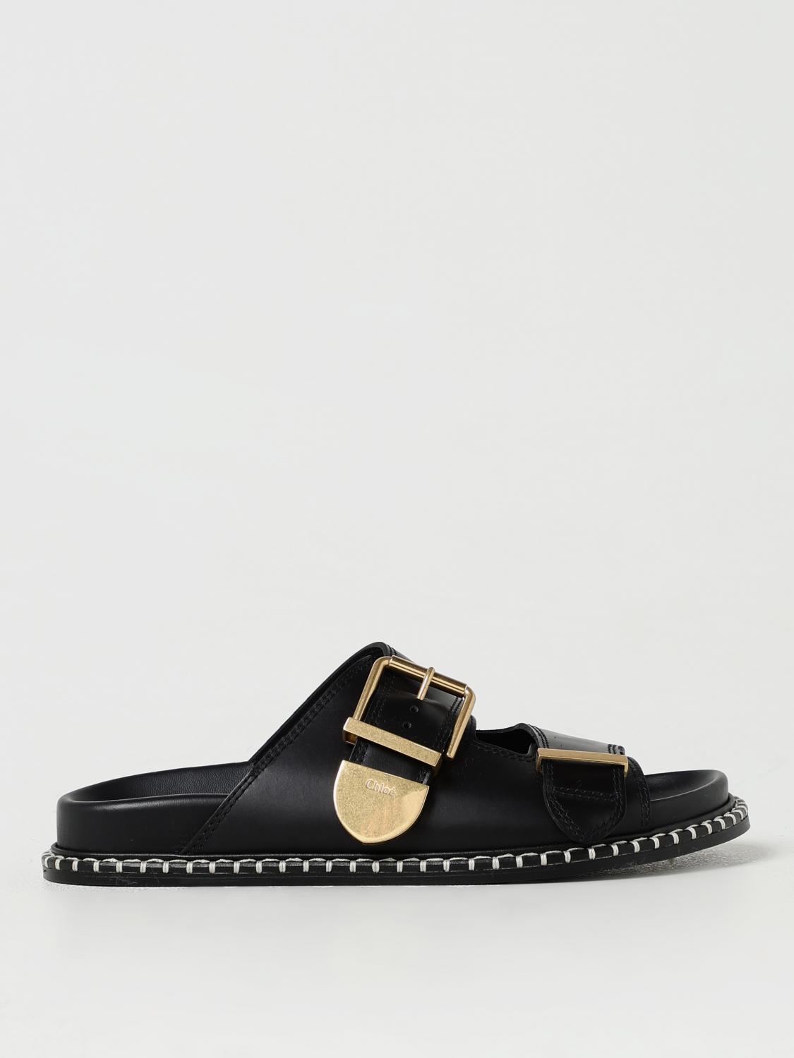 Chloé Flat Sandals CHLOÉ Woman color Black