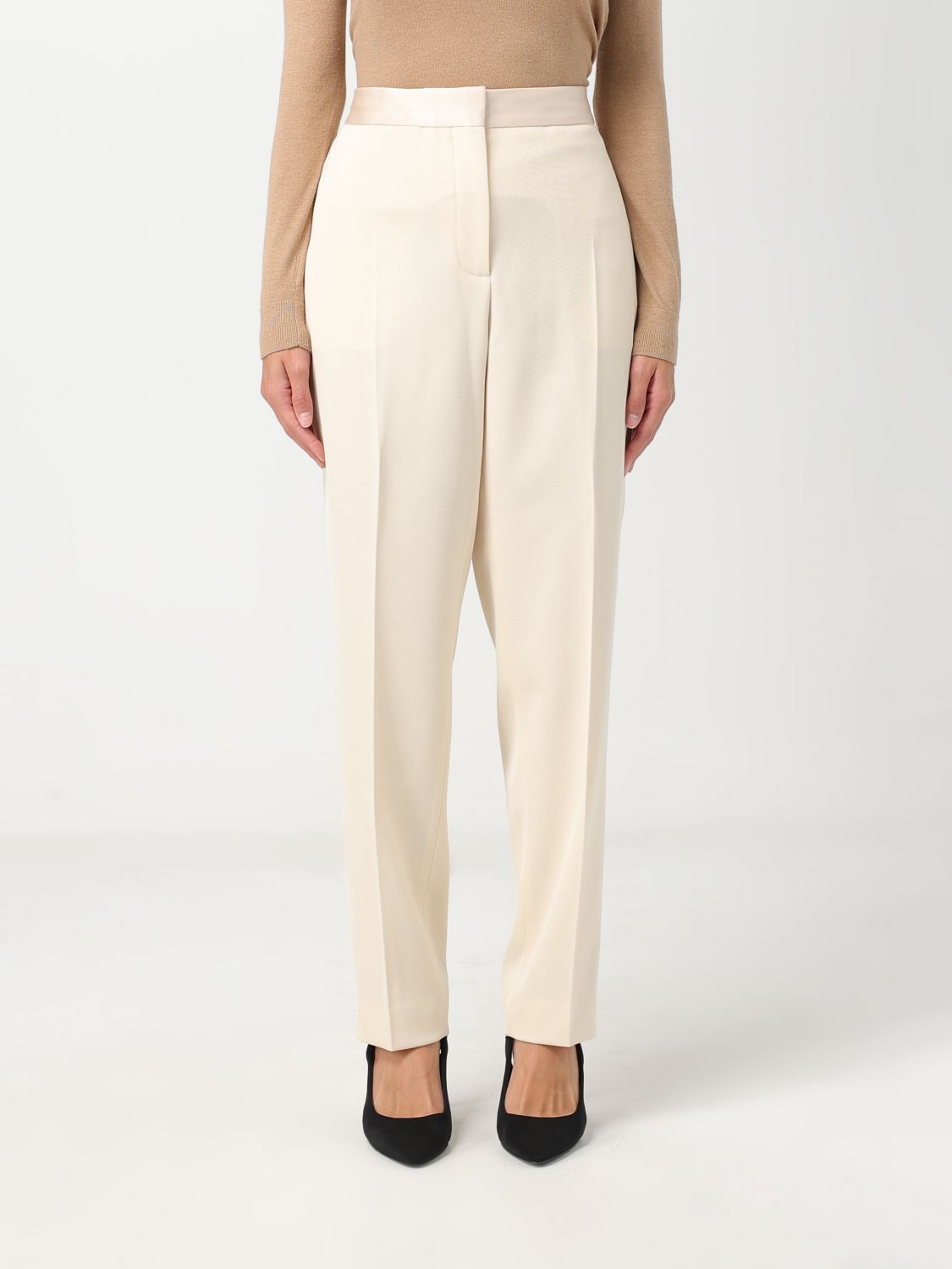 Calvin Klein Trousers CALVIN KLEIN Woman colour Yellow Cream