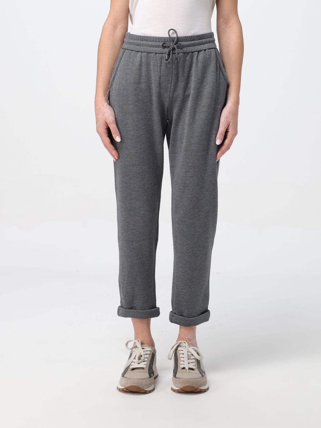 Brunello Cucinelli Trousers BRUNELLO CUCINELLI Woman colour Grey 1