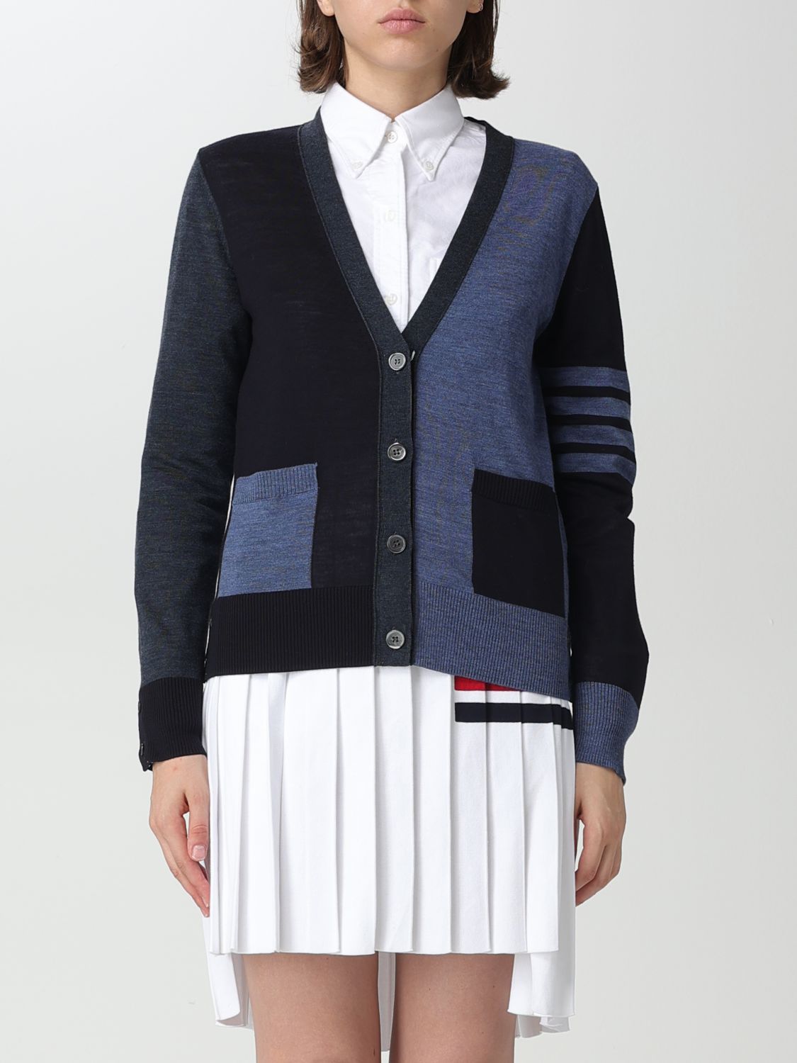 Thom Browne Cardigan THOM BROWNE Woman colour Blue